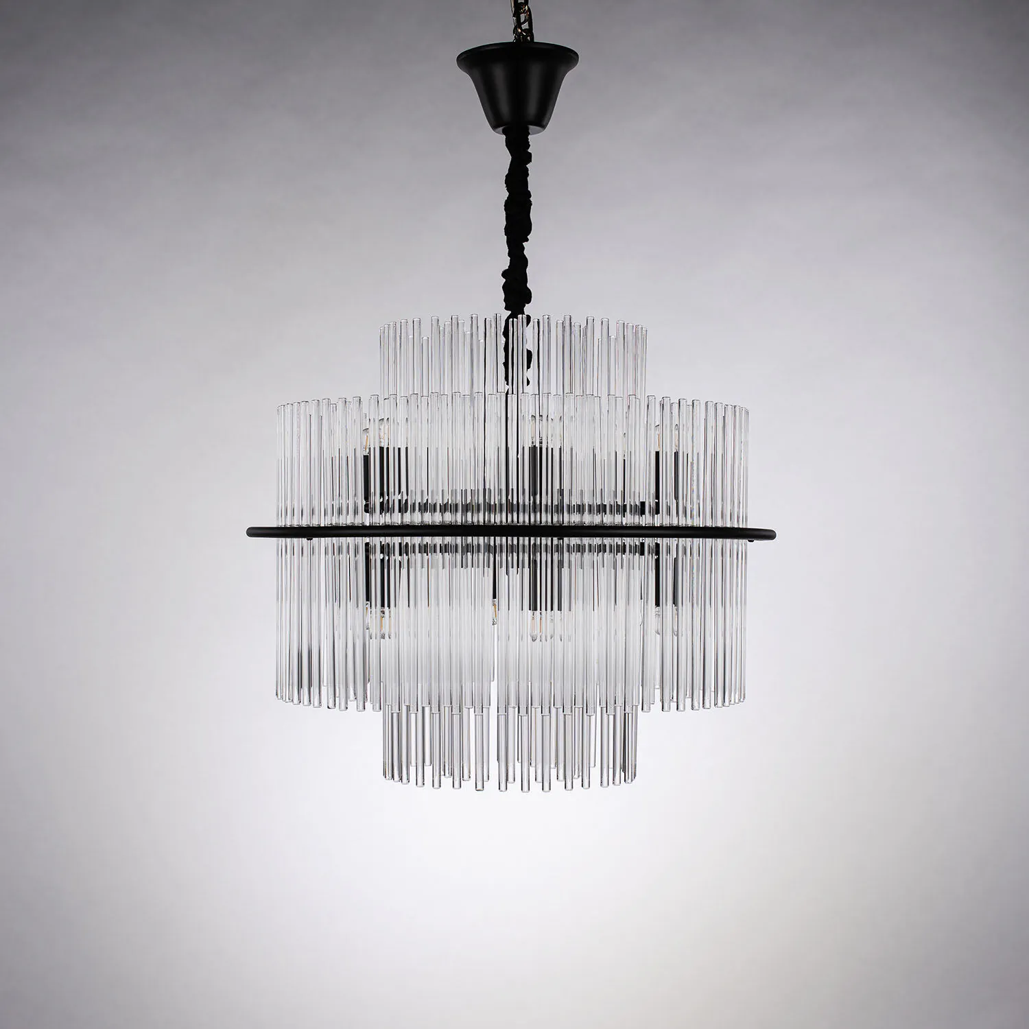 Taklampa Kristall Ø60cm Milan Svart