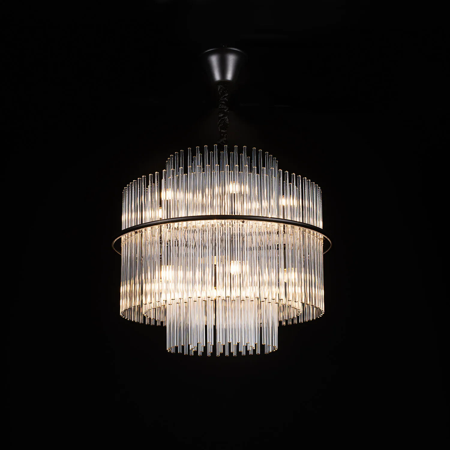 Taklampa Kristall Ø60cm Milan Svart