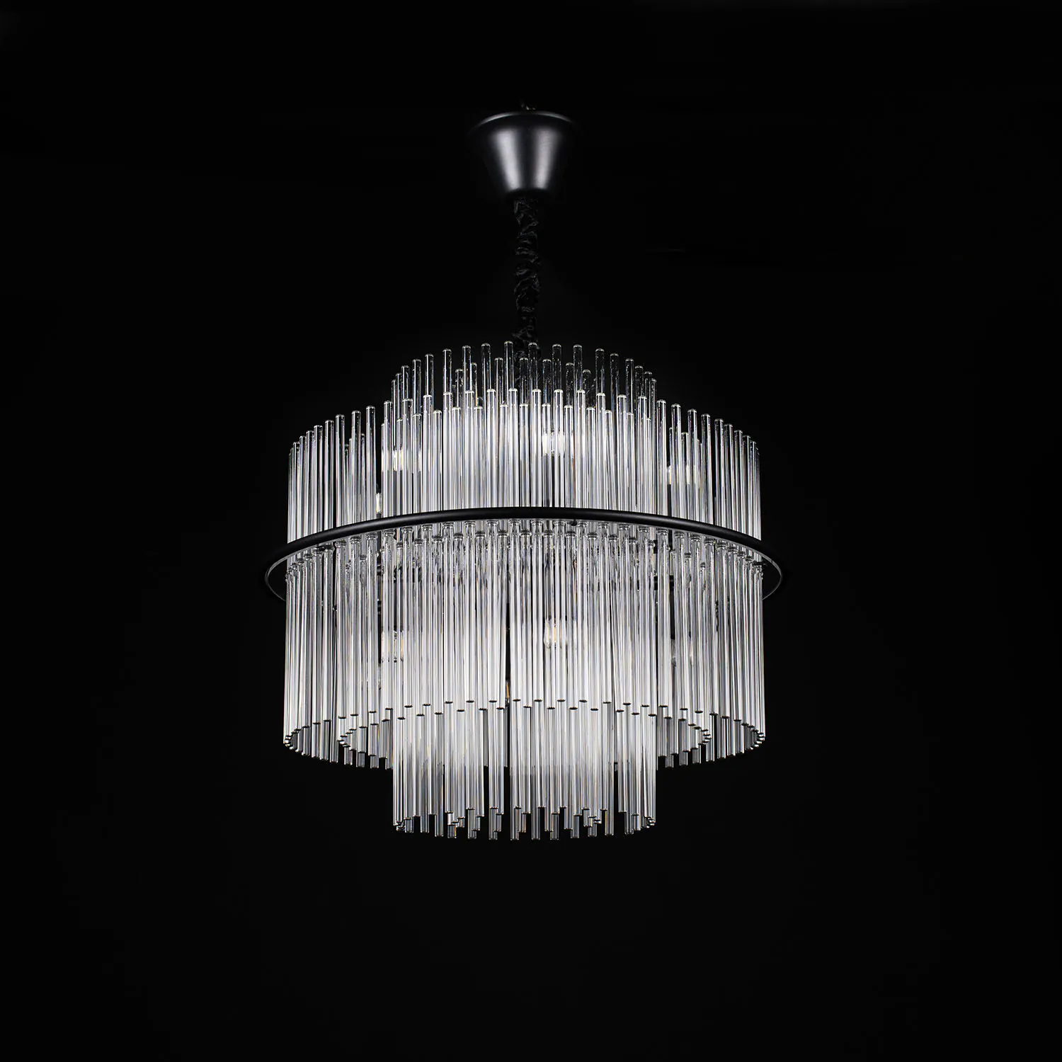 Taklampa Kristall Ø60cm Milan Svart