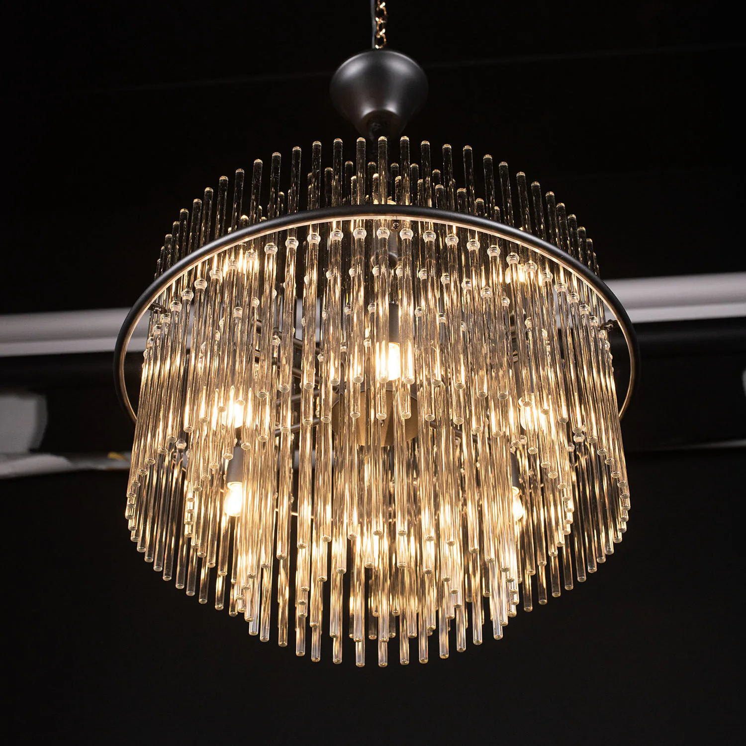 Taklampa Kristall Ø60cm Milan Svart