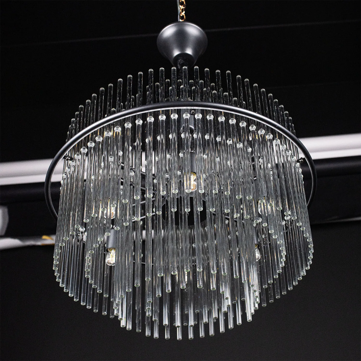 Taklampa Kristall Ø60cm Milan Svart