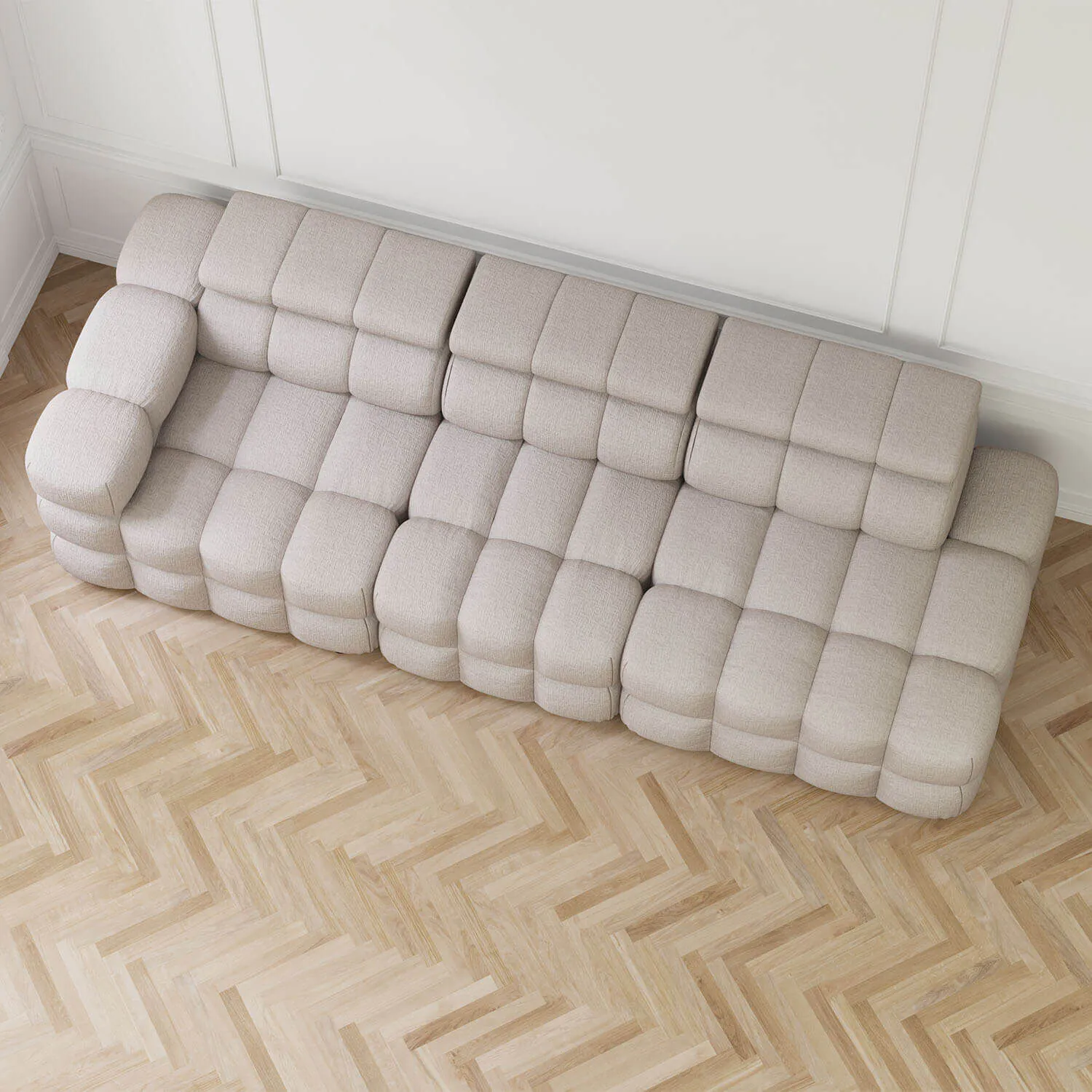 Soffa 3-sits 288cm Sand Armstöd Vänster - Paris
