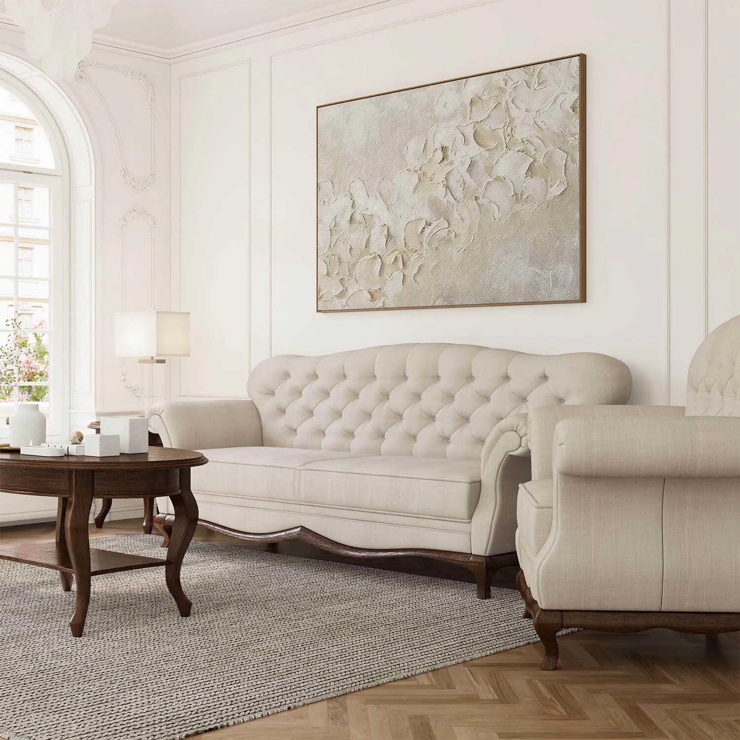 Soffa 3-sits 206cm Sand - Chesterfield