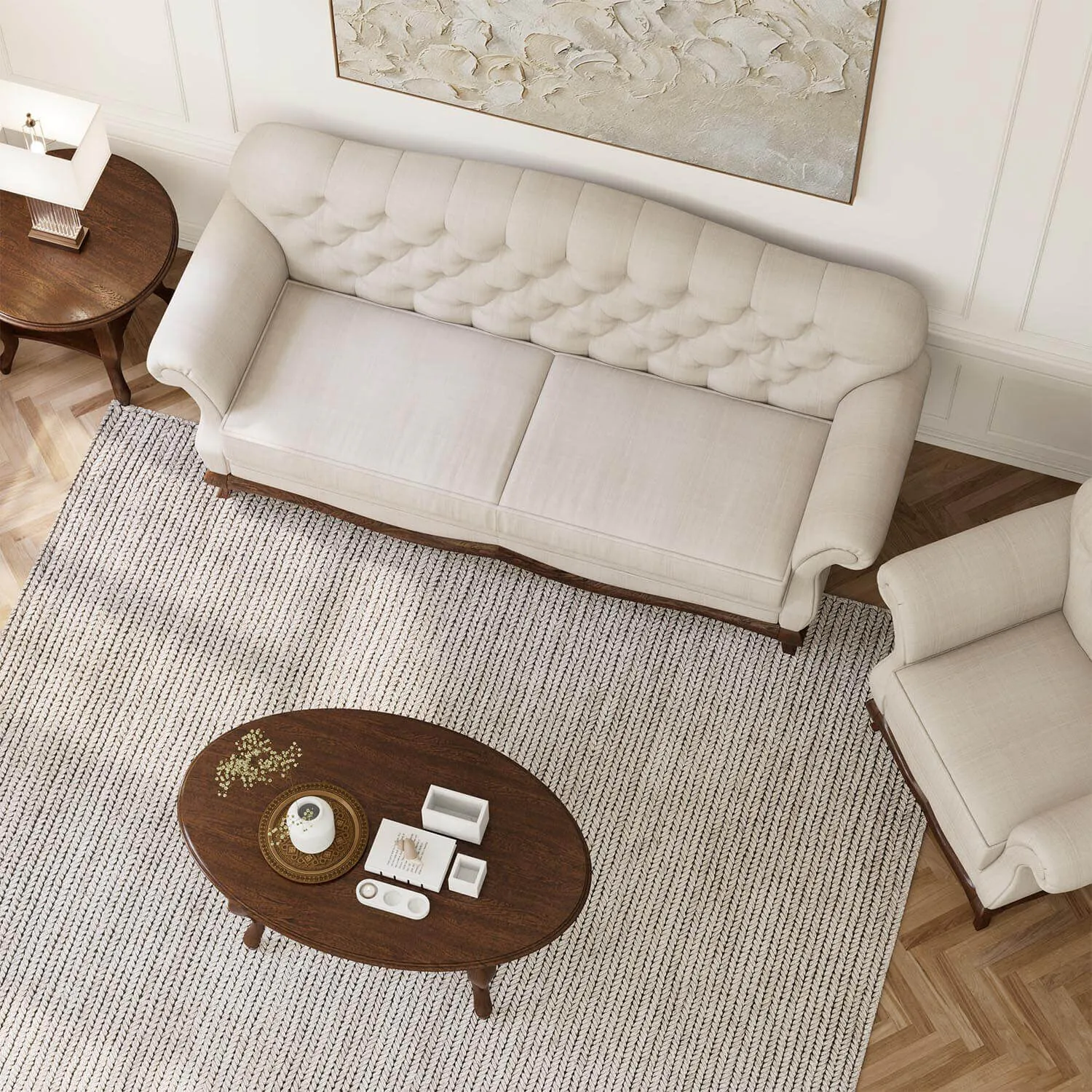 Soffa 3-sits 206cm Sand - Chesterfield
