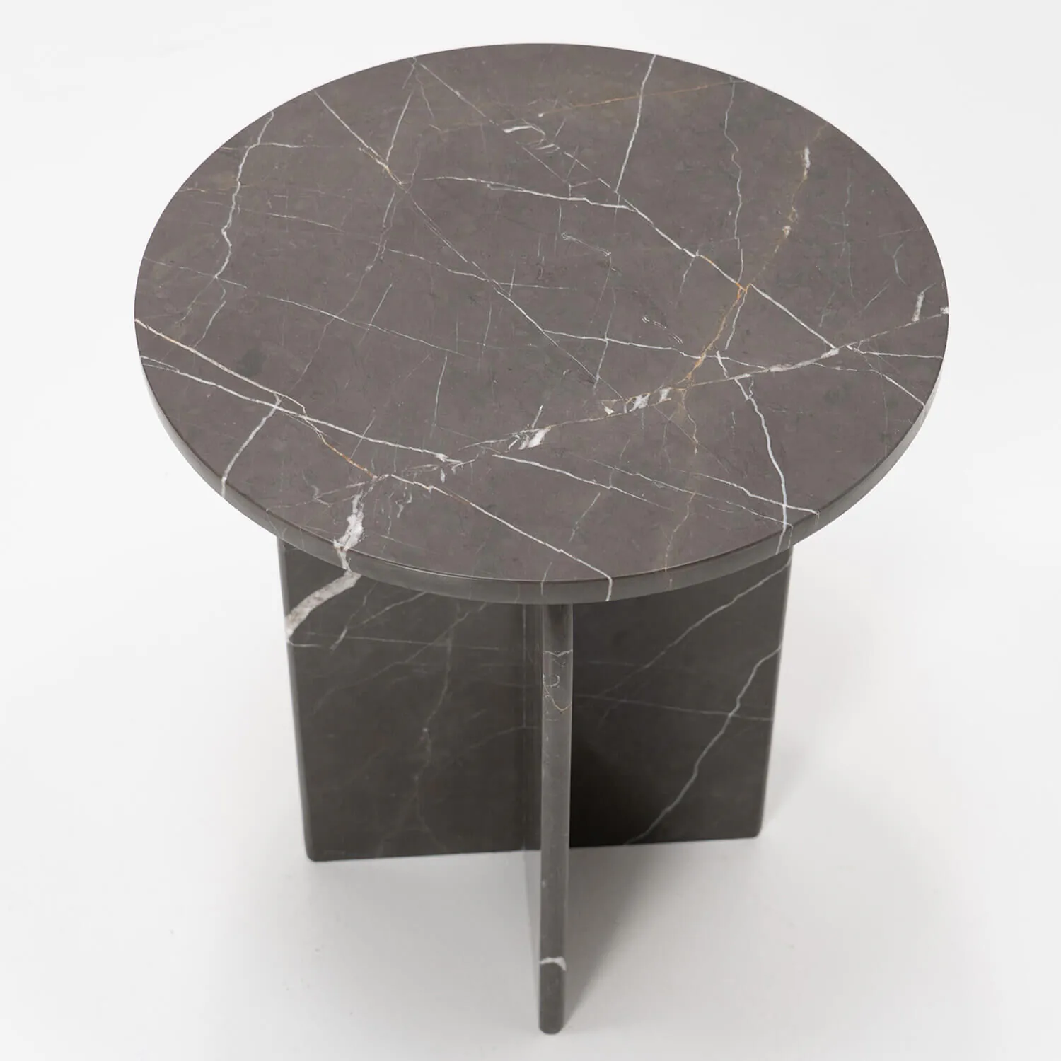 Sidobord Ø50cm Grå Marmor - Matisse