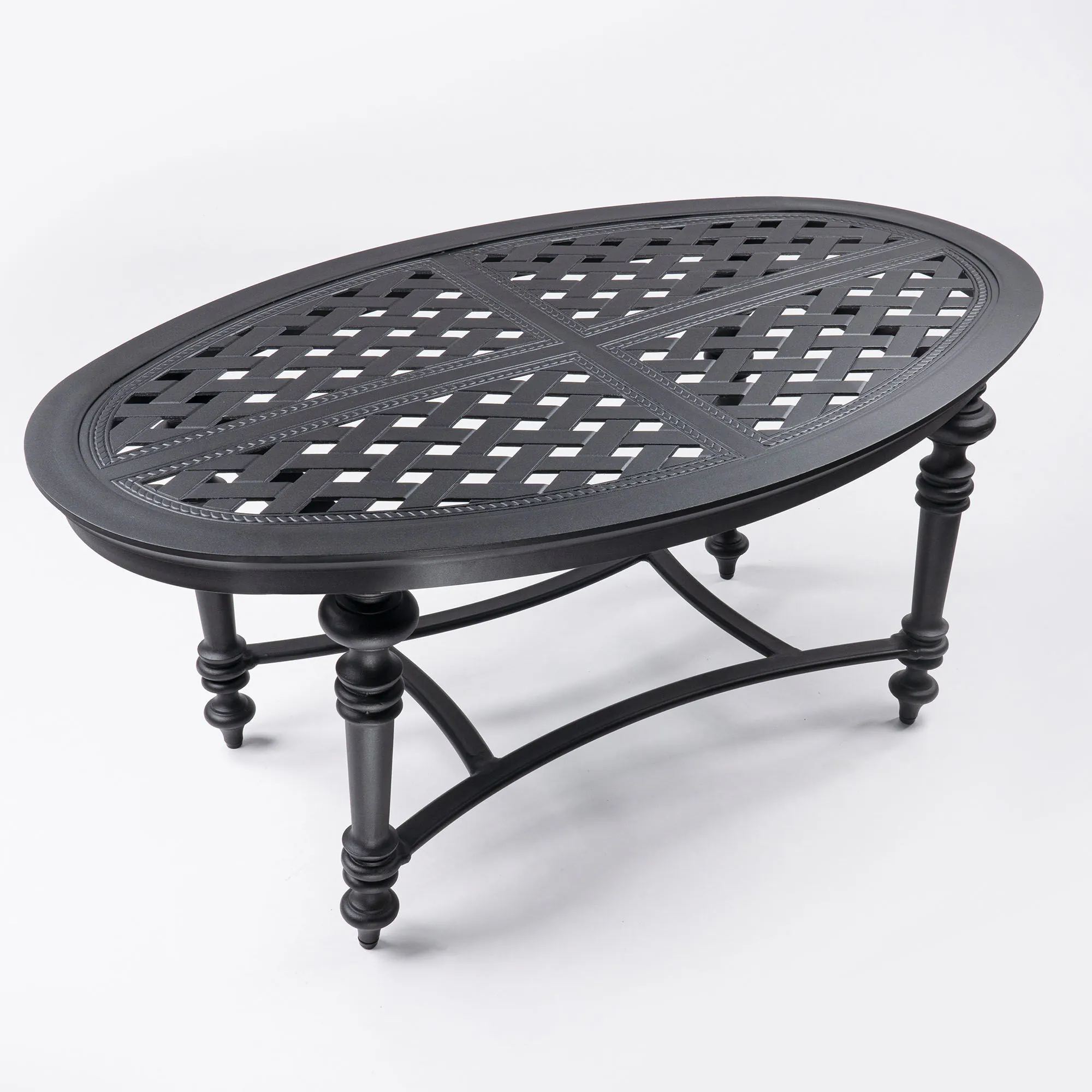 Soffbord Utomhus Svart Aluminium Ovalt Florence 125cm