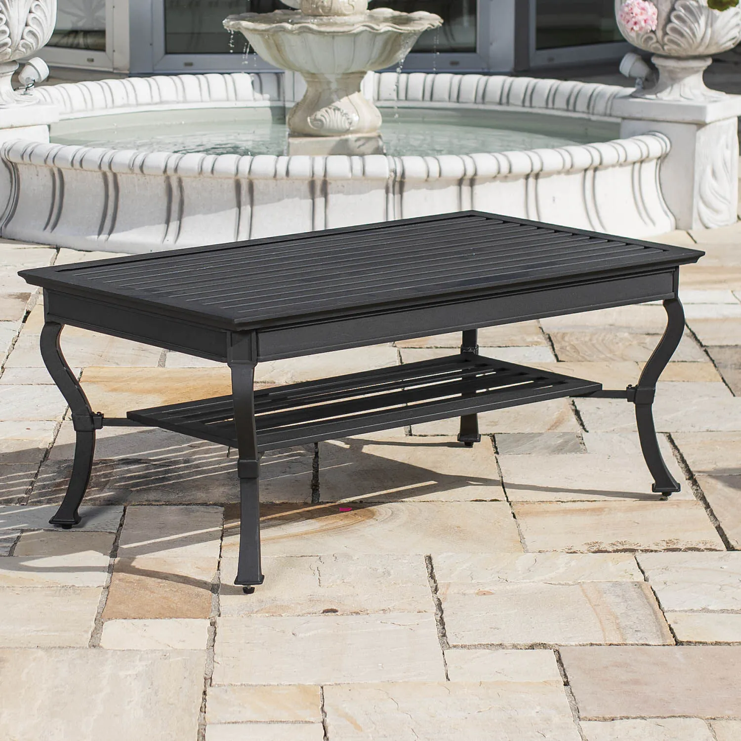 Soffbord Utomhus Svart Aluminium St Tropez 122cm