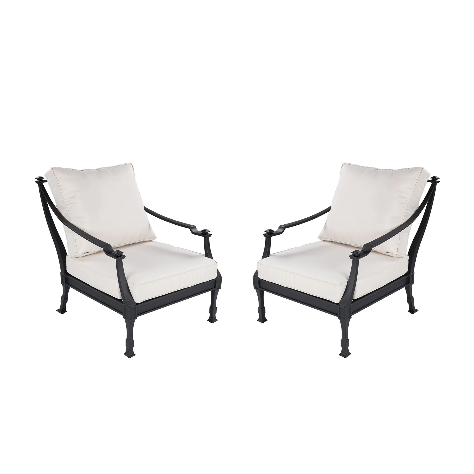 Loungegrupp Utomhus Svart Aluminium 5-pers - St Tropez