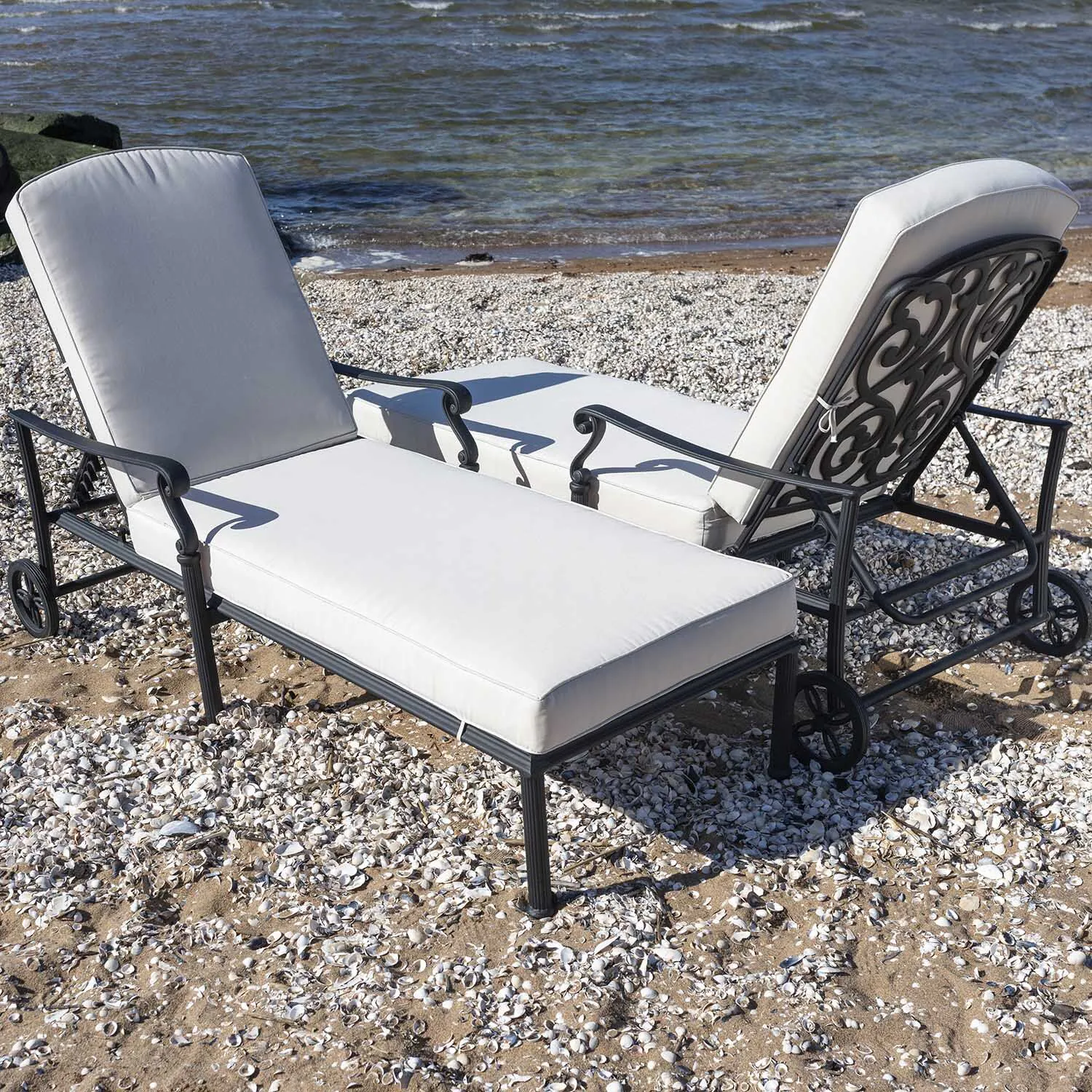 Solsäng Svart Aluminium Amalfi
