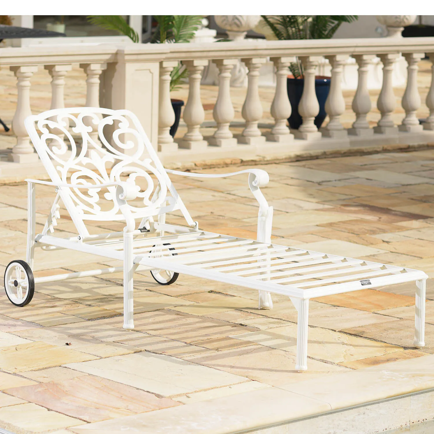 Solsäng Vit Aluminium - Amalfi
