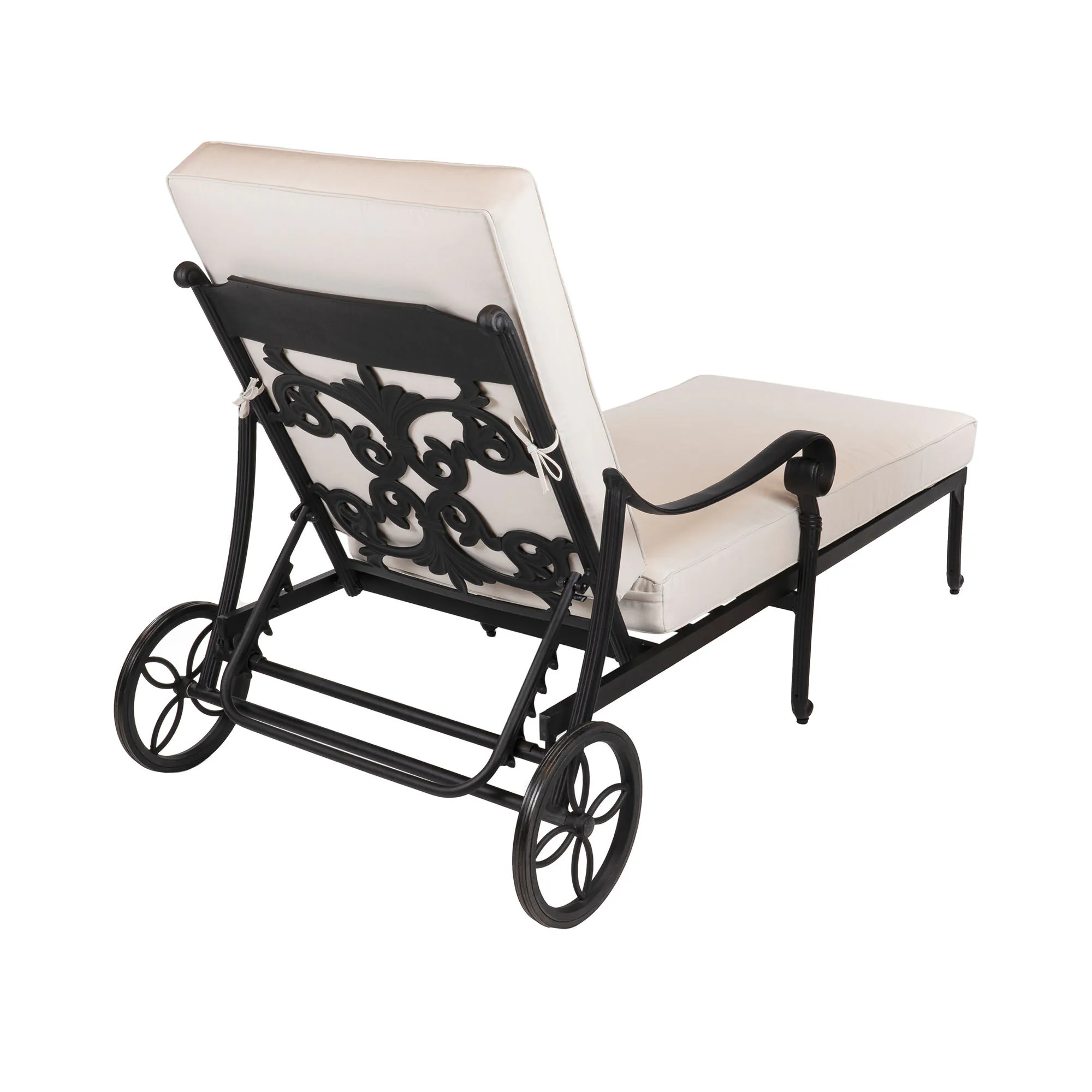 Solsäng med hjul Svart Aluminium Toscana
