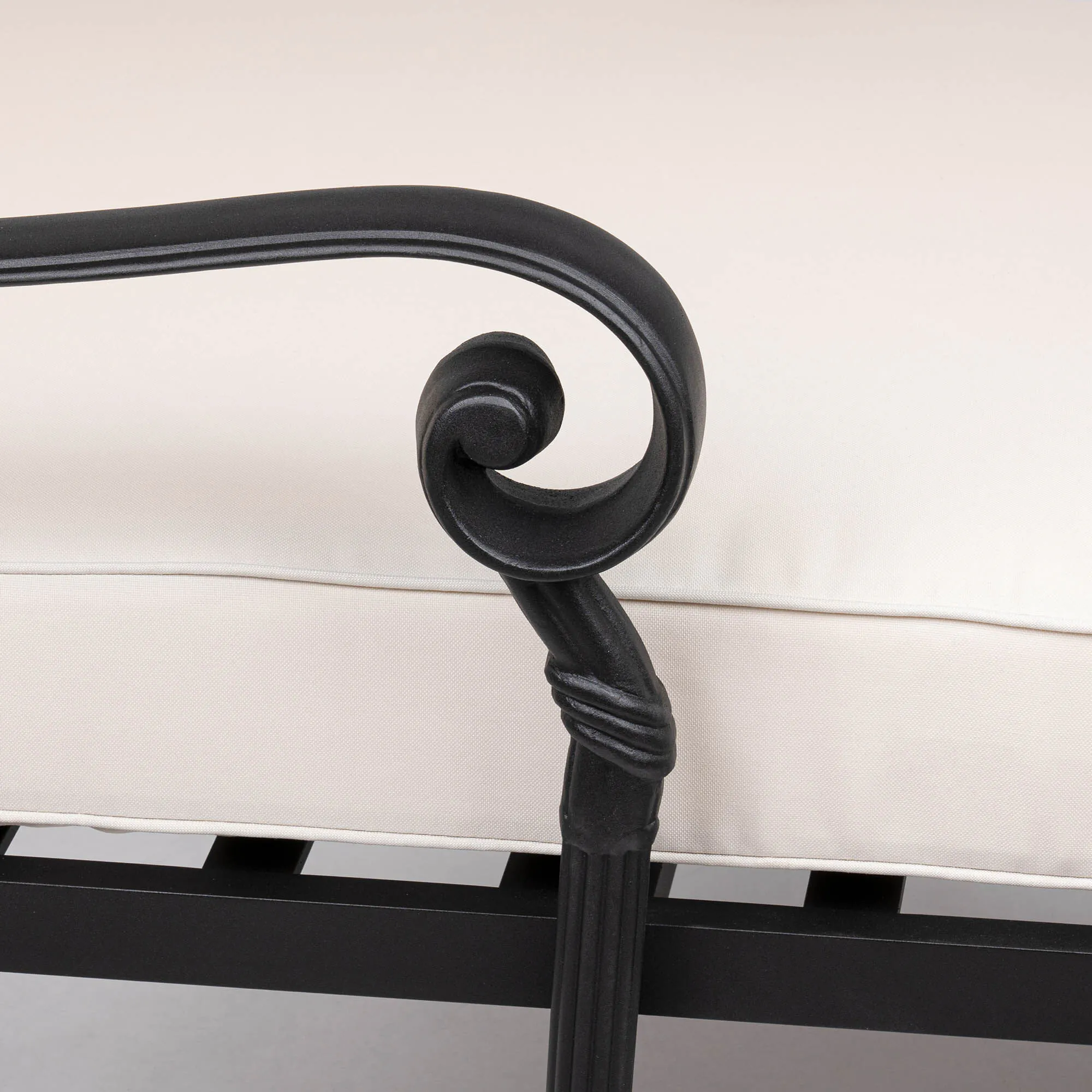 Solsäng med hjul Svart Aluminium Toscana