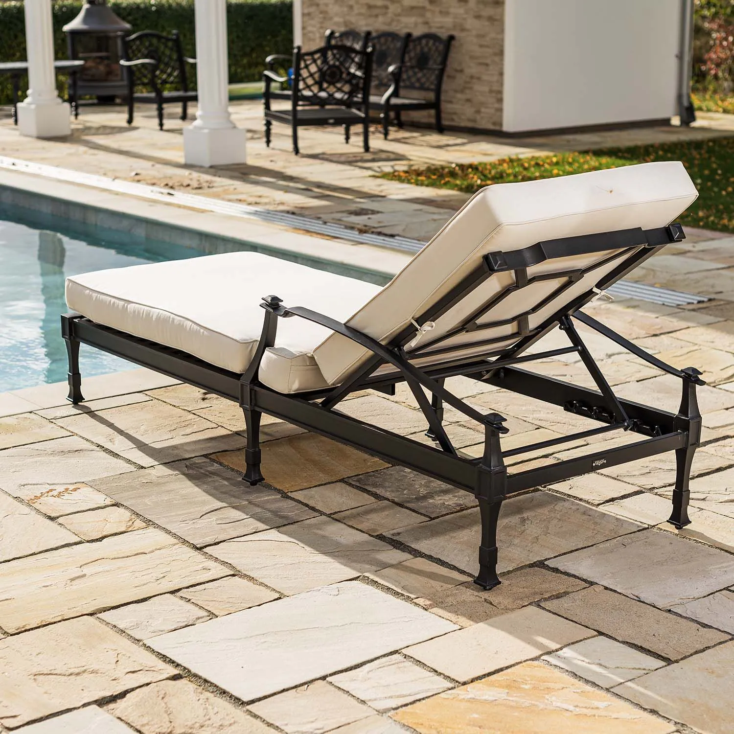 Solsäng Svart Aluminium – St Tropez