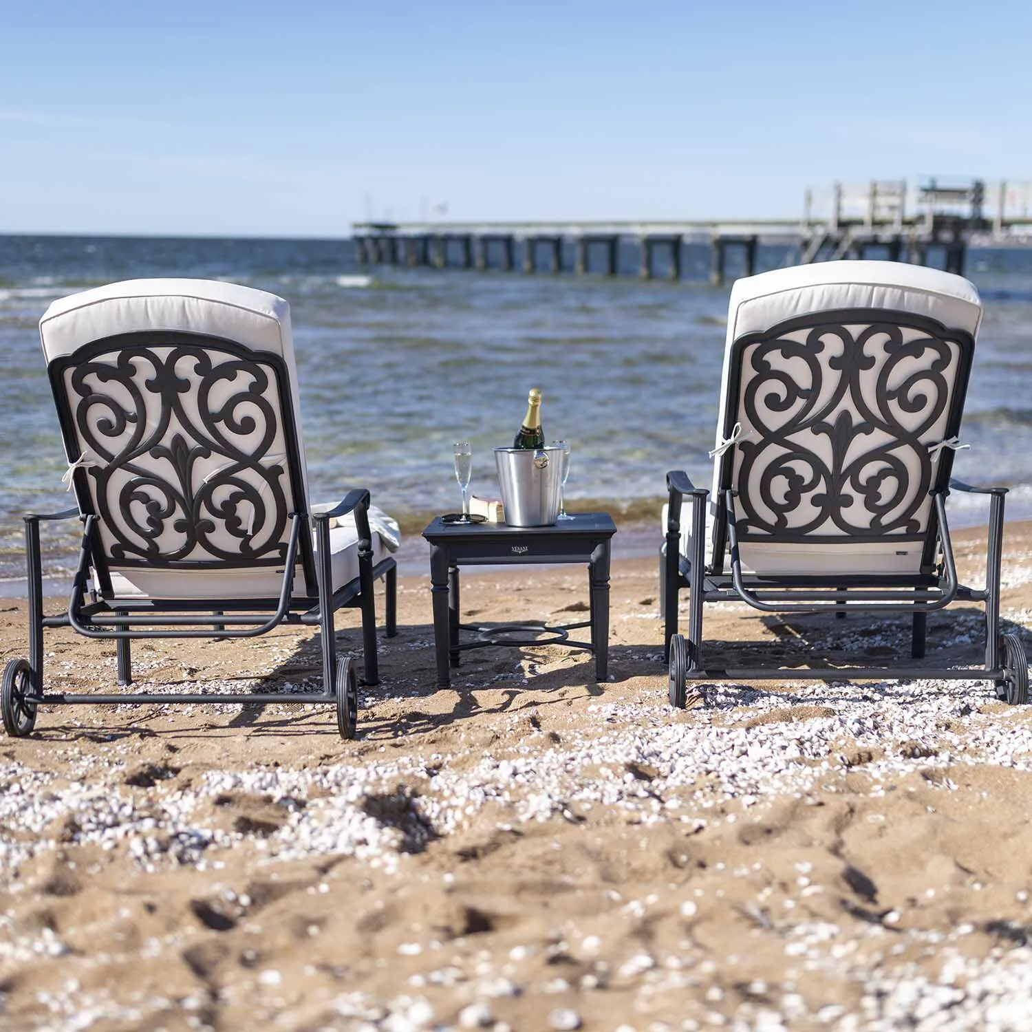 Solsäng Svart Aluminium Amalfi