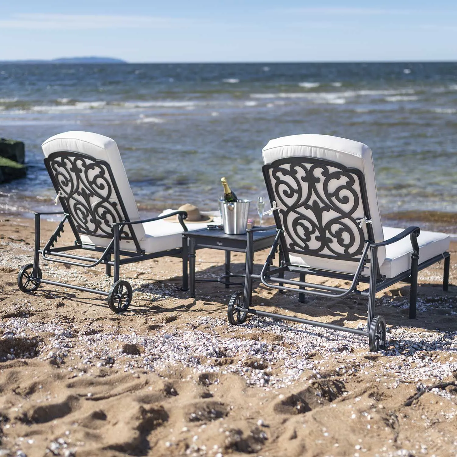 Solsäng Svart Aluminium Amalfi