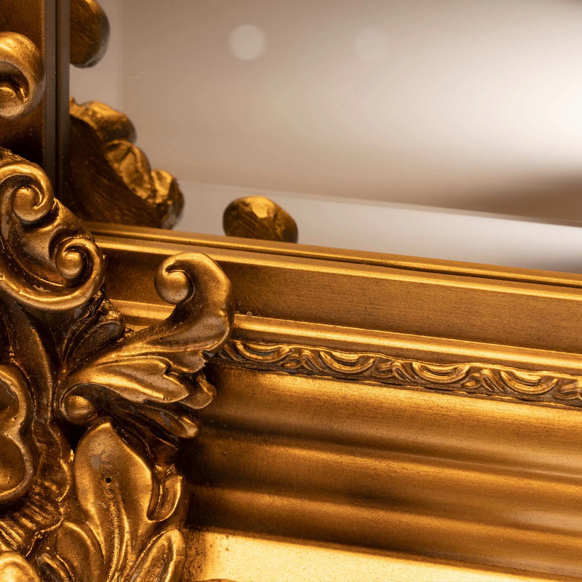 Helkroppsspegel 80x170cm Guld Trä Queen