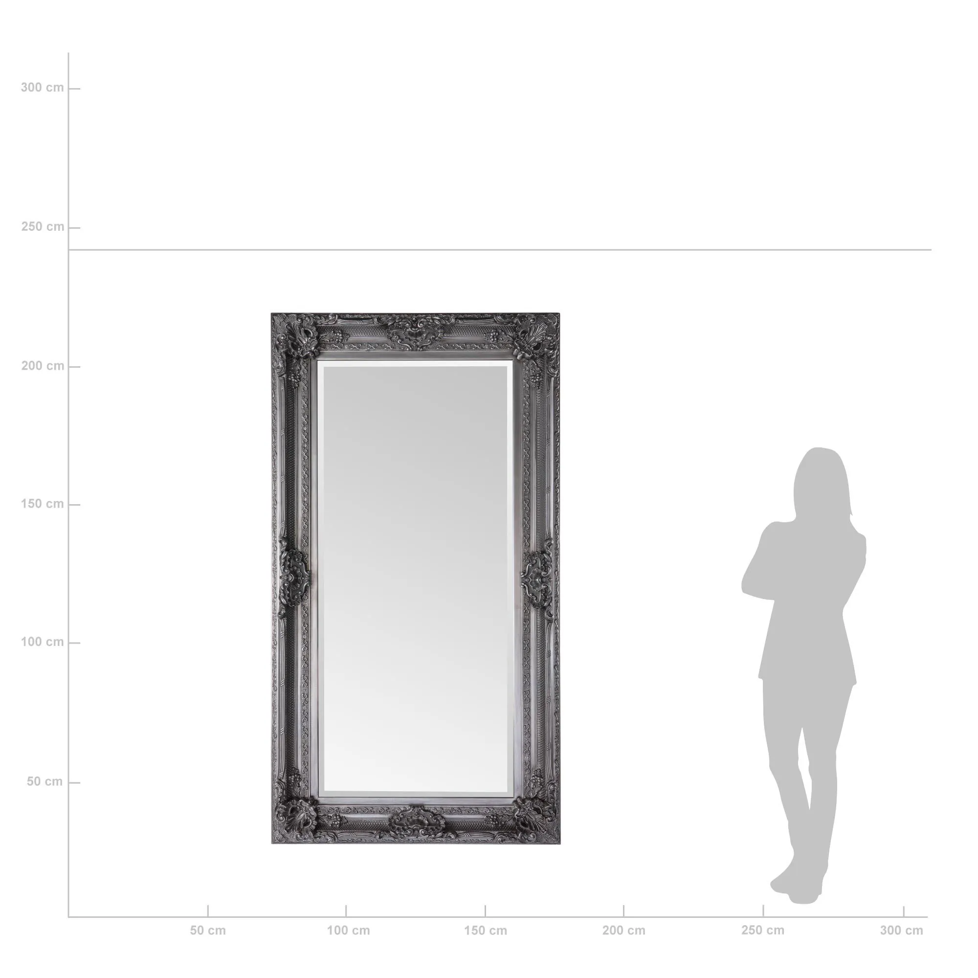 Spegel Silver 100x185 cm King