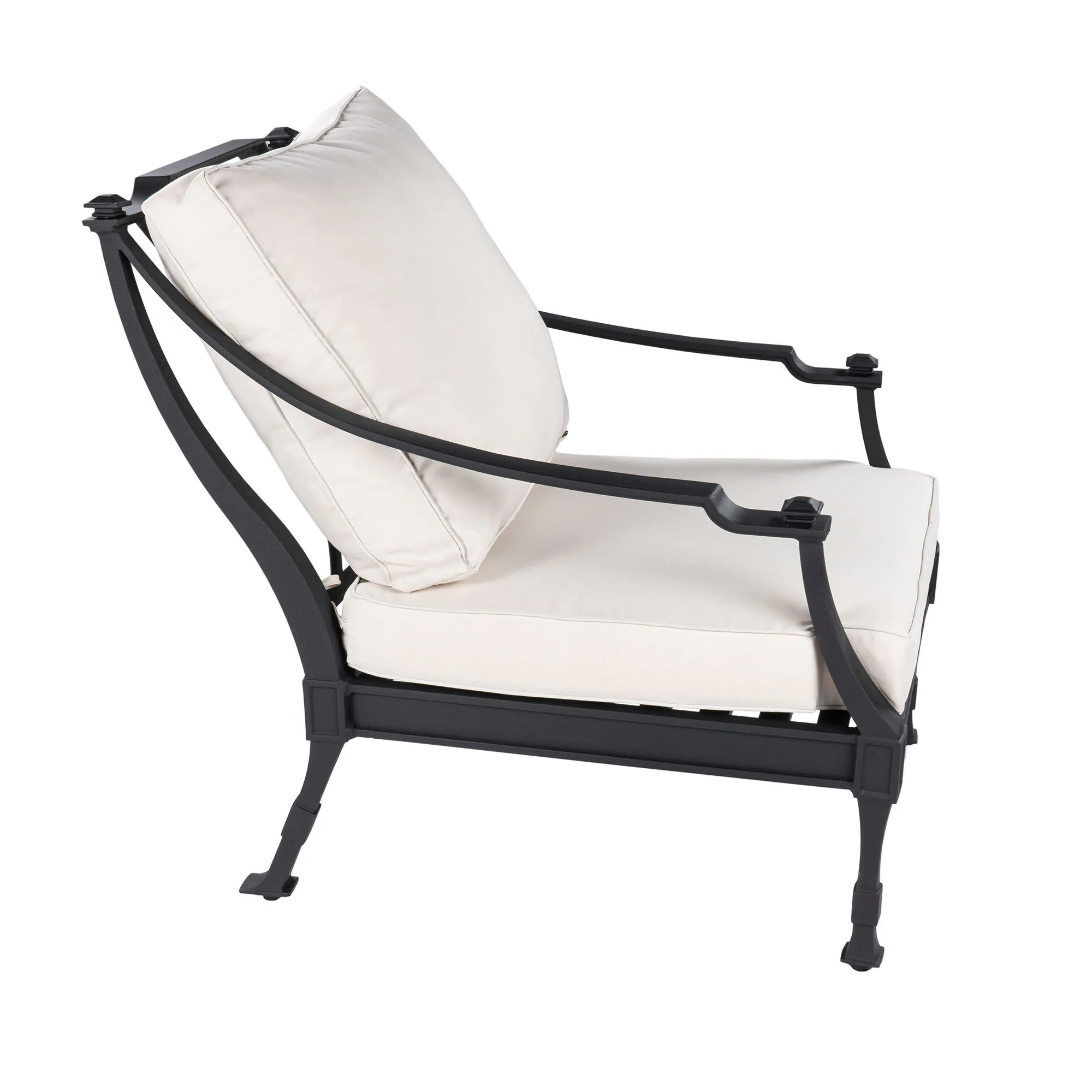 Loungefåtölj Svart 2-pack Aluminium St Tropez