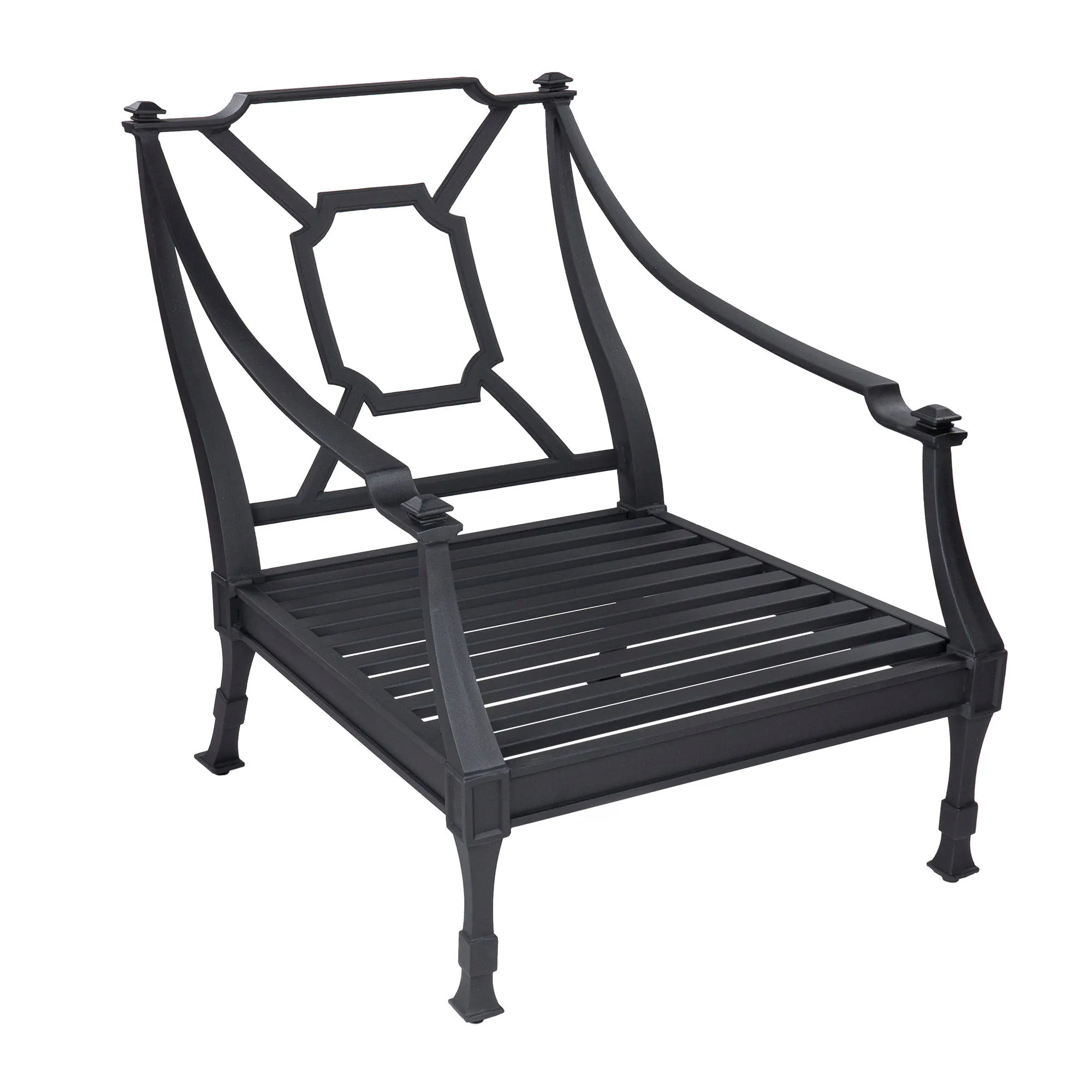 Loungefåtölj Svart 2-pack Aluminium St Tropez
