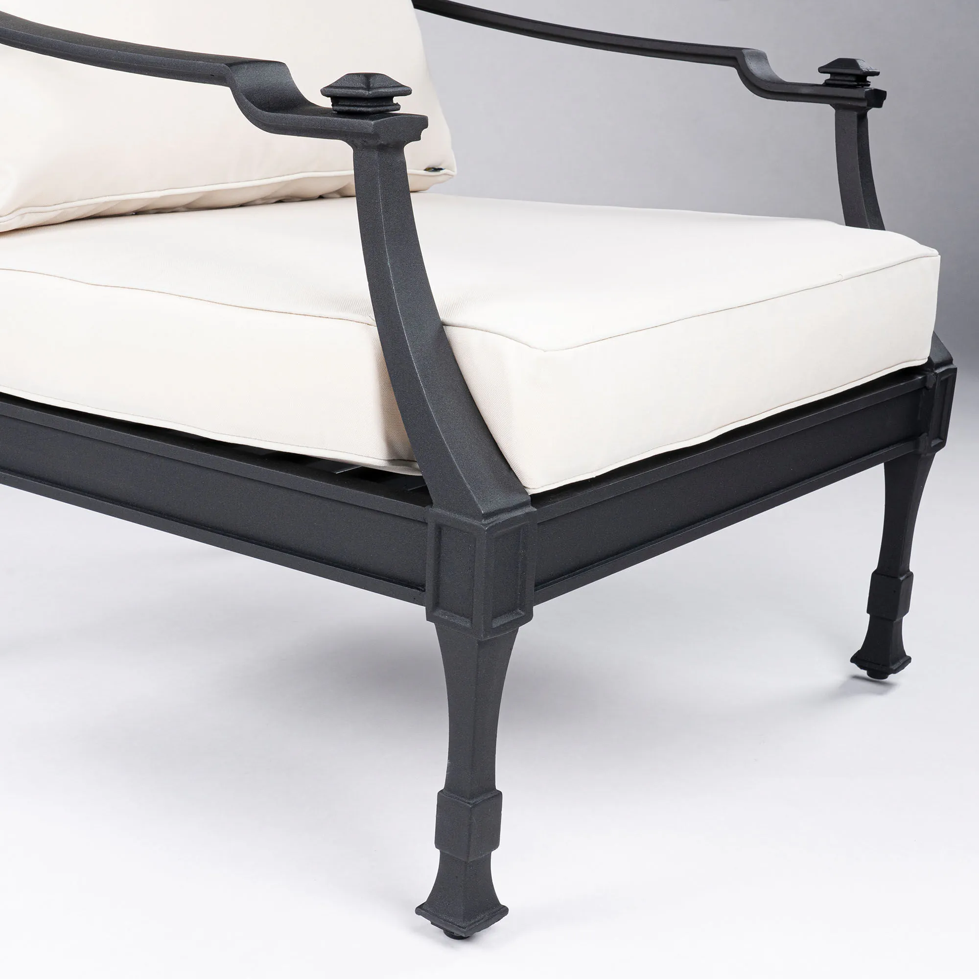 Loungefåtölj Svart 2-pack Aluminium St Tropez