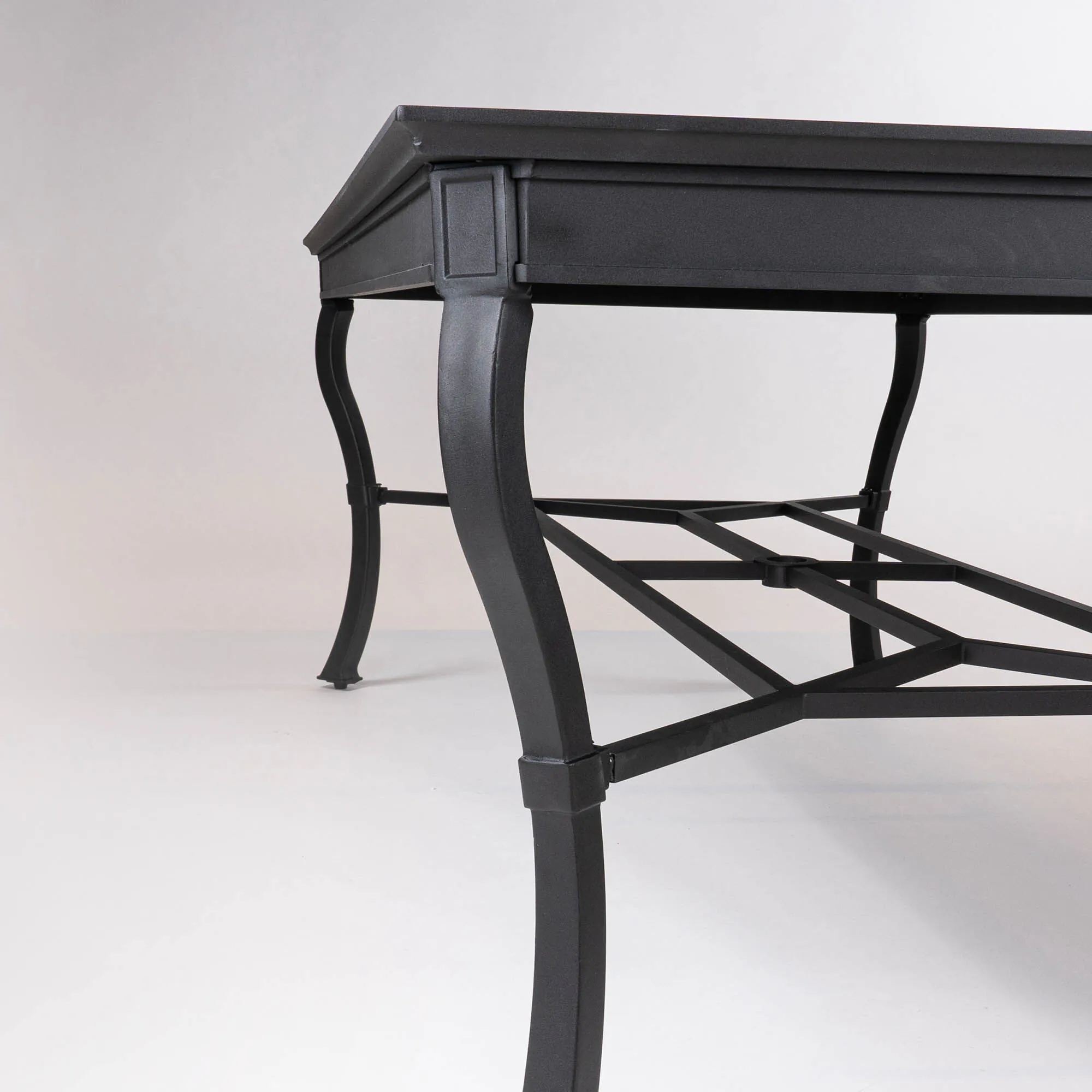Matgrupp Utomhus 8 Stolar Svart Aluminium - Lugano 213cm
