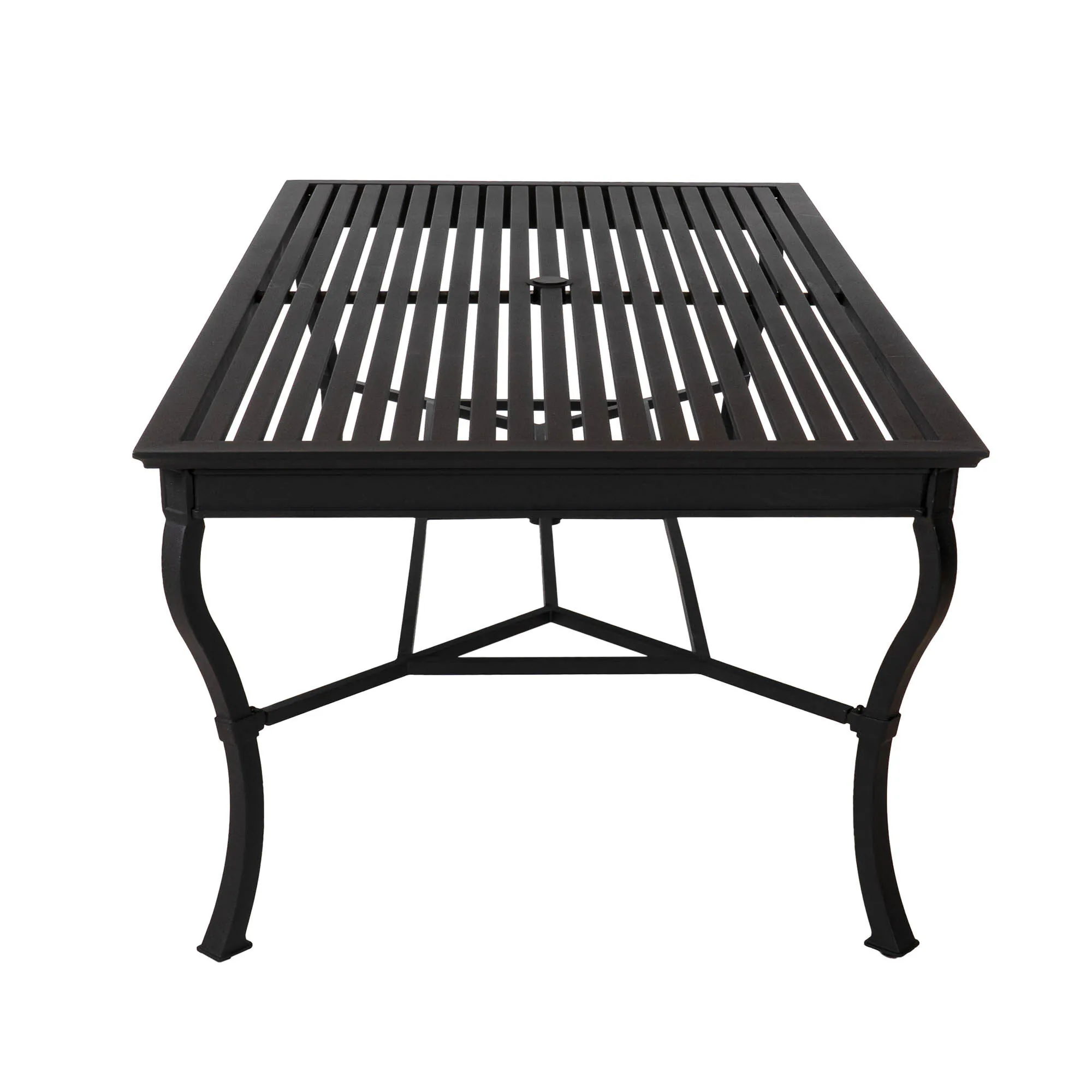 Matgrupp Utomhus 8 Stolar Svart Aluminium - Lugano 213cm