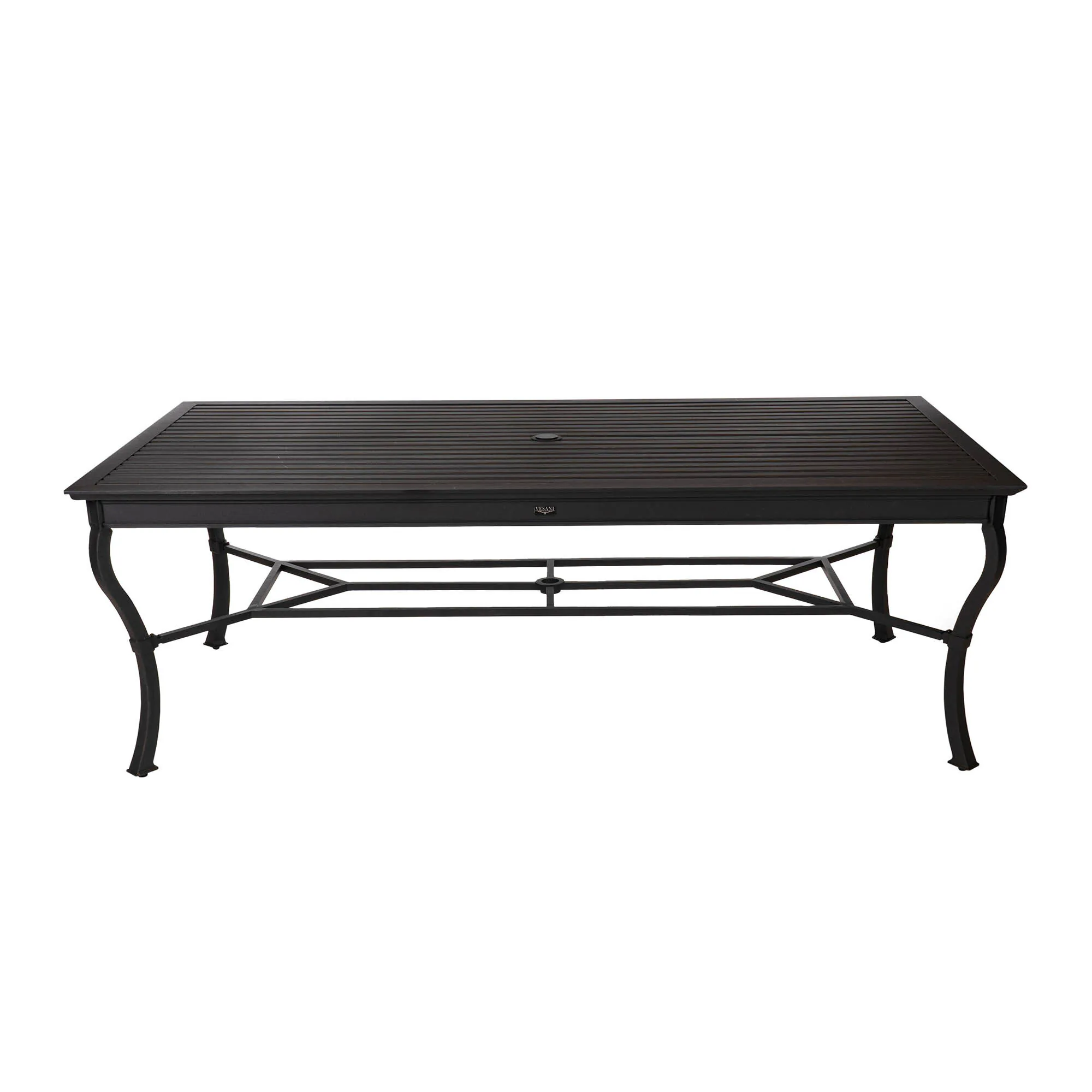 Matgrupp Utomhus 8 Stolar Svart Aluminium - Lugano 213cm