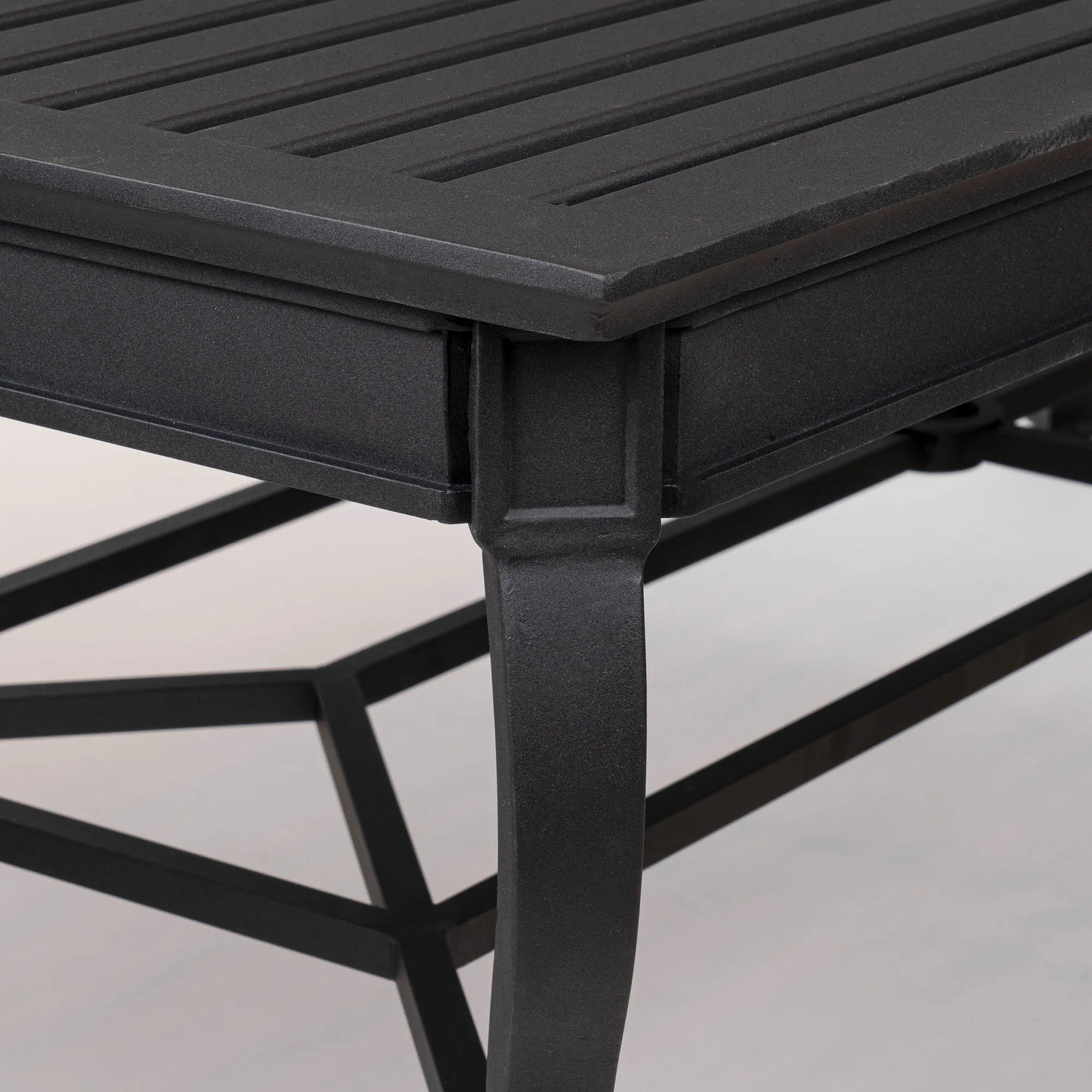 Matgrupp Utomhus 8 Stolar Svart Aluminium - Lugano 213cm