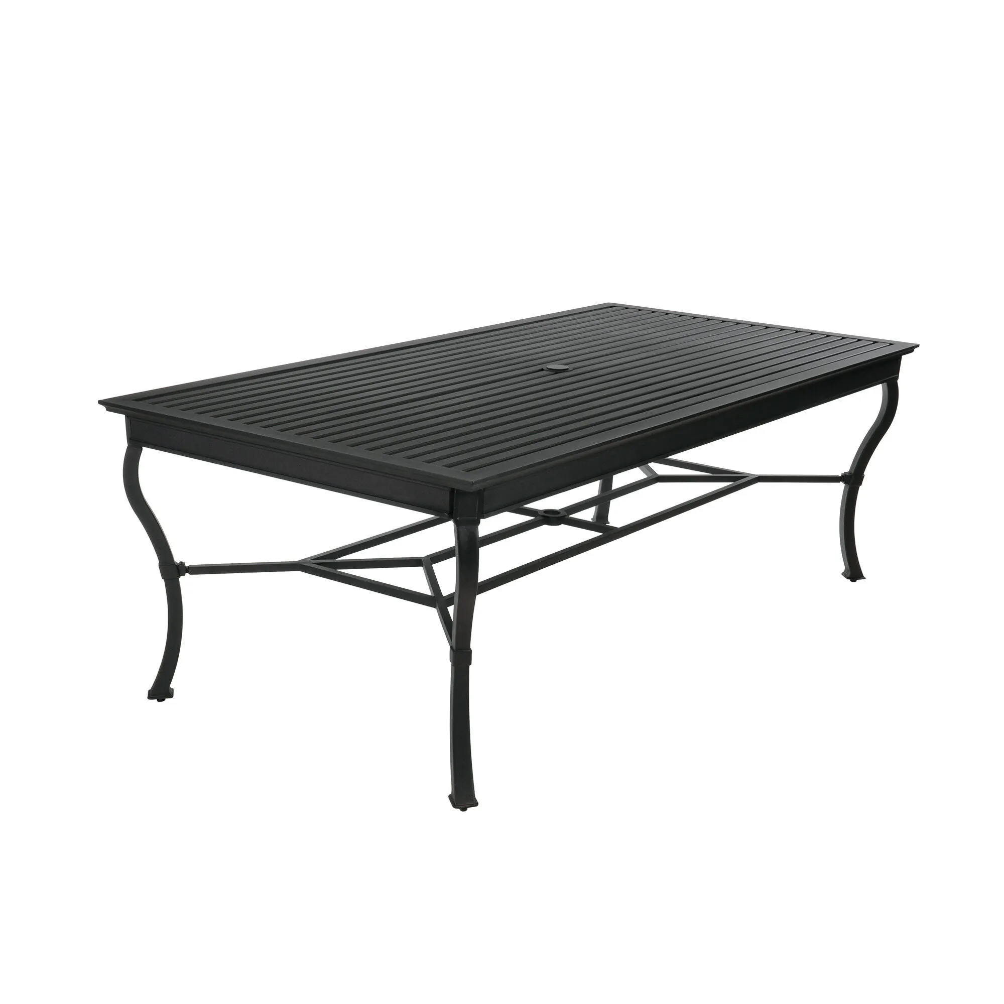 Matgrupp Utomhus 8 Stolar Svart Aluminium - Lugano 213cm