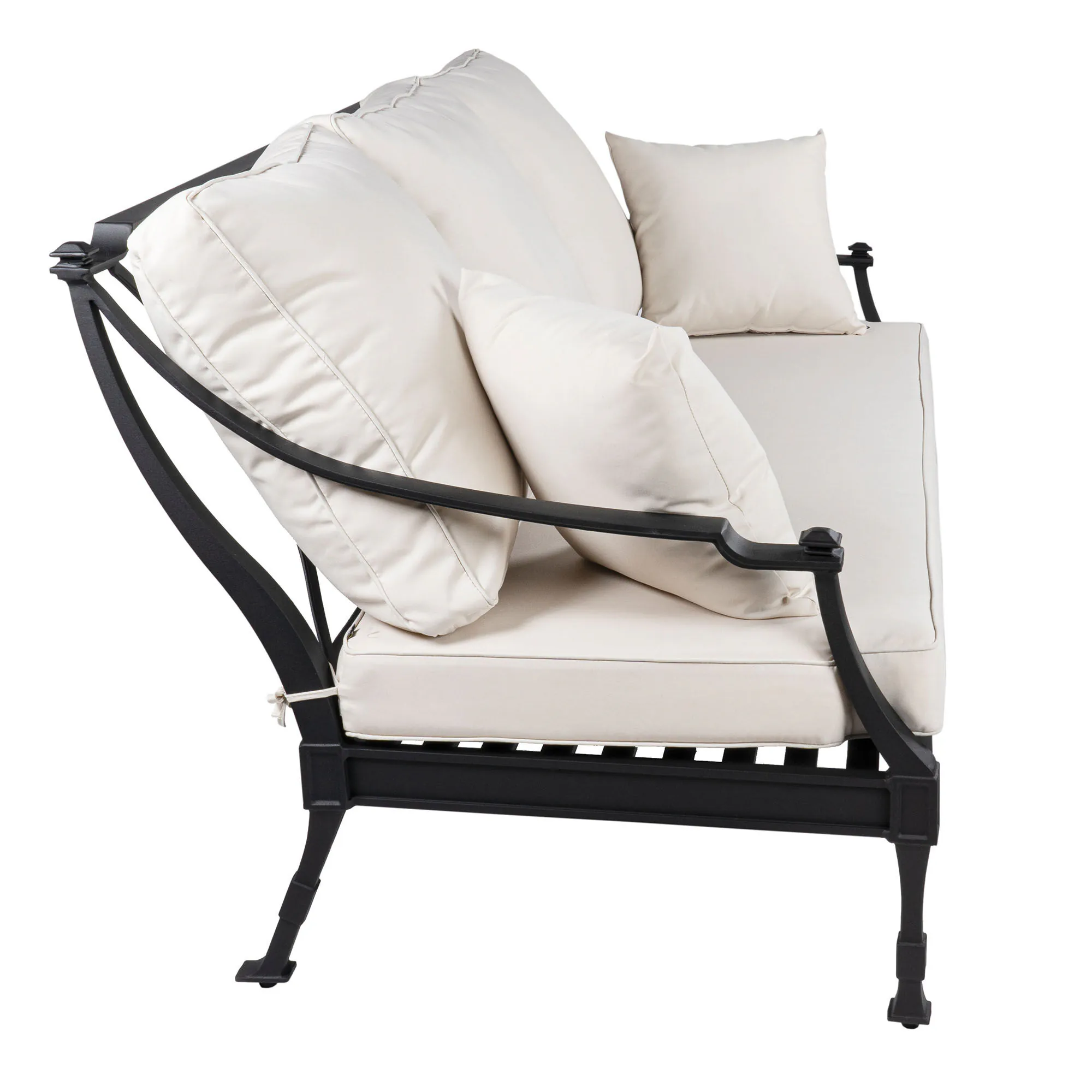 Loungesoffa Svart Aluminium St Tropez 3-sits