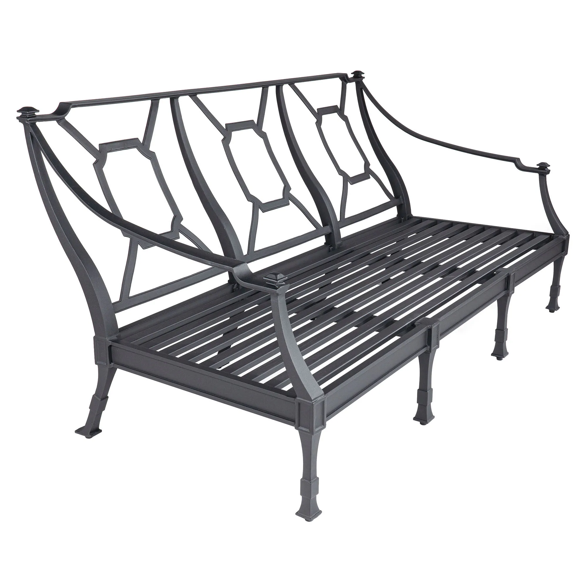 Loungegrupp Utomhus Svart Aluminium 5-pers - St Tropez