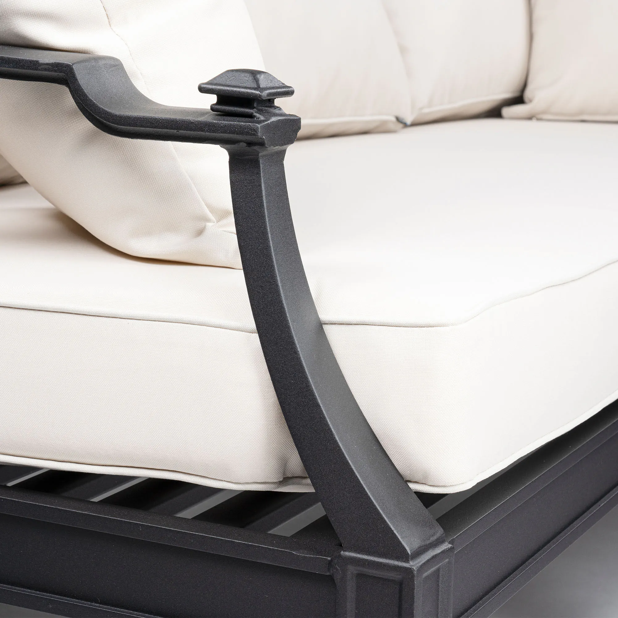 Loungesoffa Svart Aluminium St Tropez 3-sits