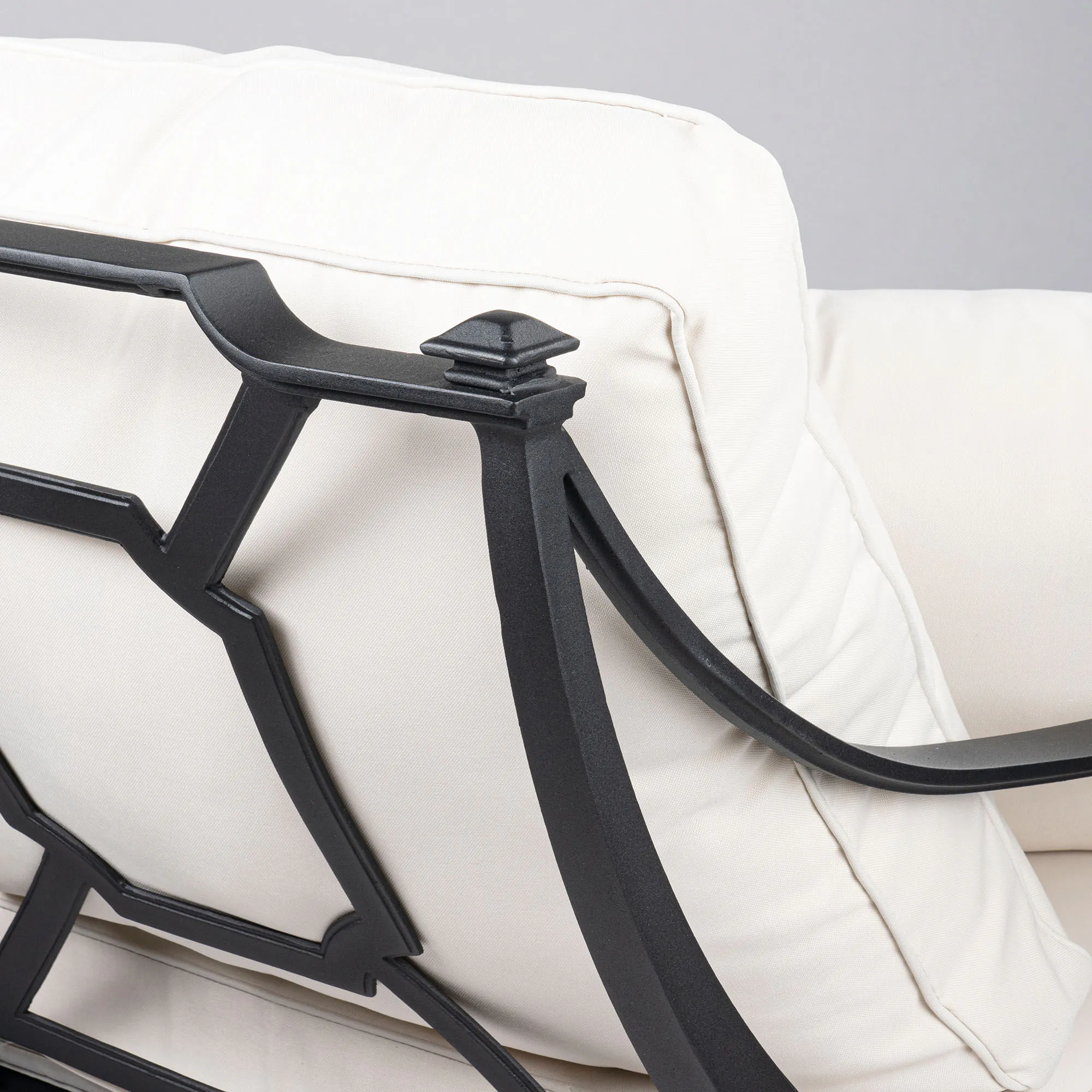 Loungesoffa Svart Aluminium St Tropez 3-sits