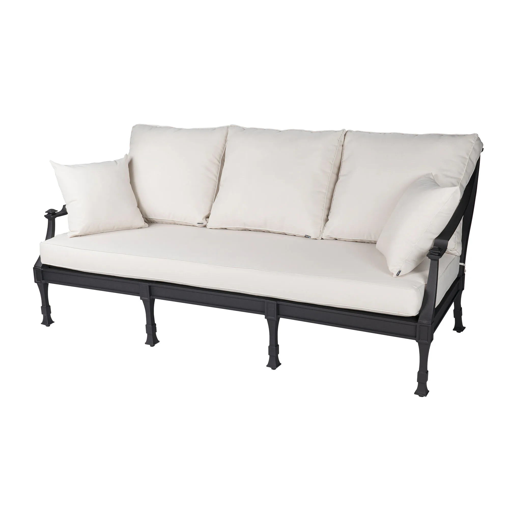 Loungesoffa Svart Aluminium St Tropez 3-sits