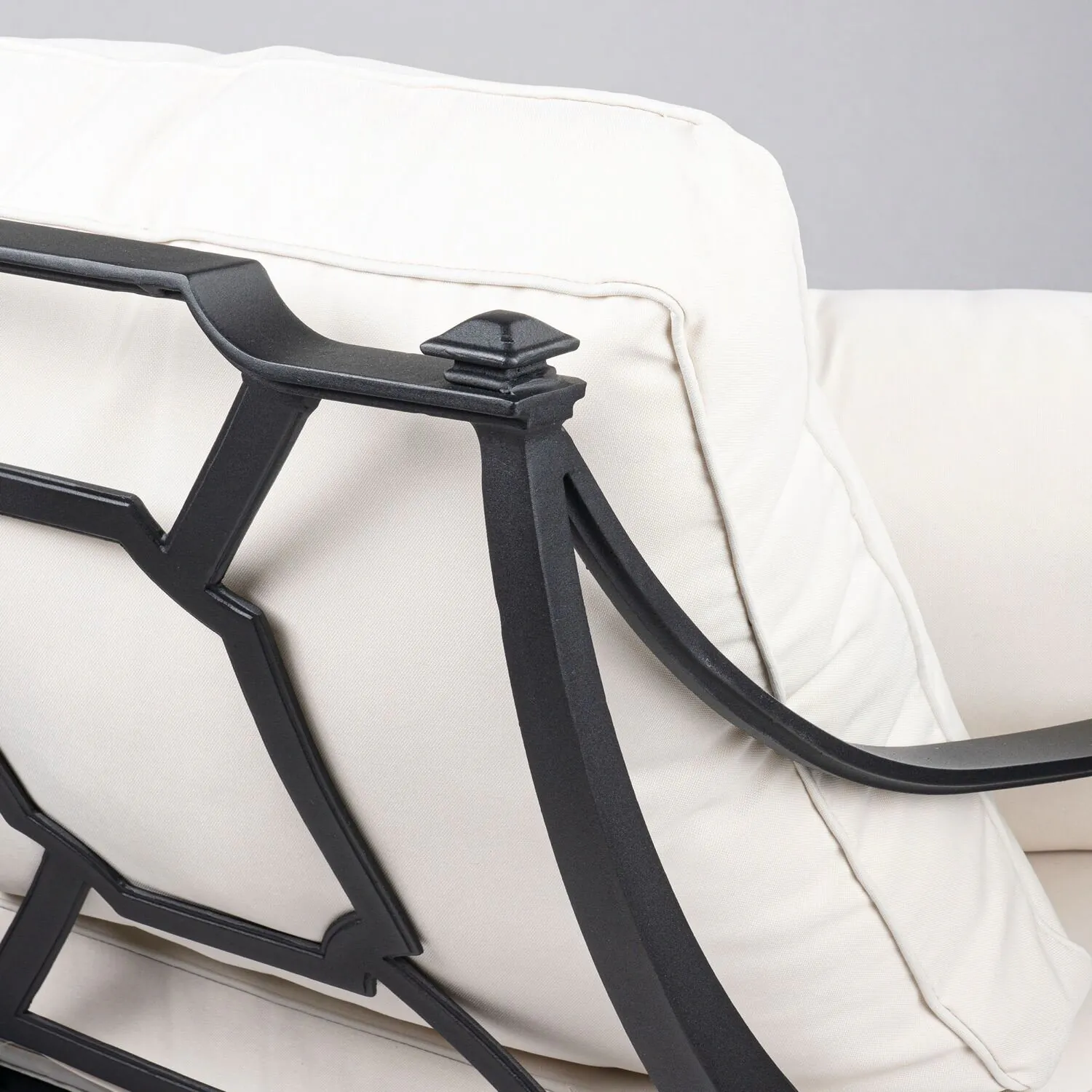 Loungegrupp Utomhus Svart Aluminium 5-pers - St Tropez