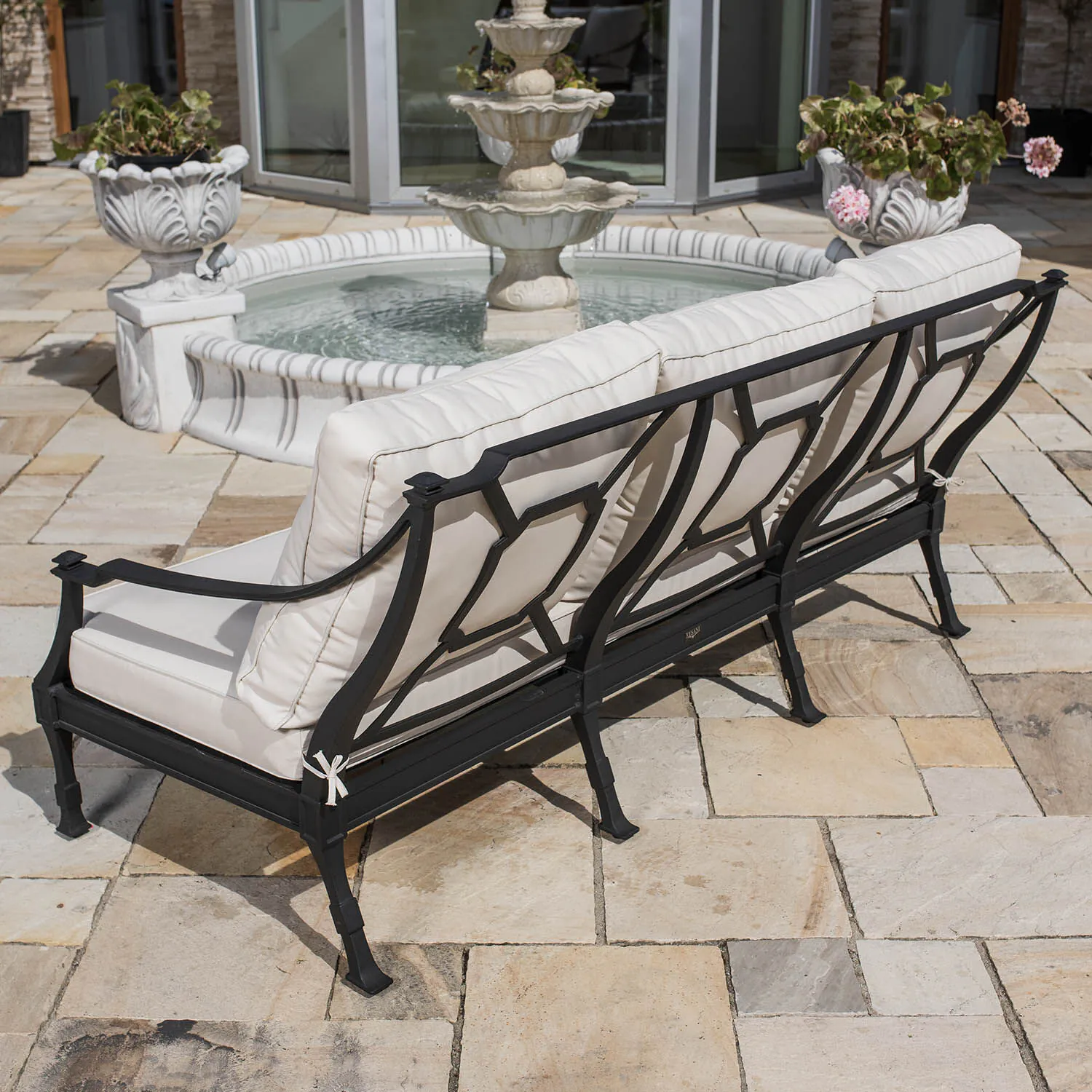 Loungegrupp Utomhus Svart Aluminium 5-pers - St Tropez
