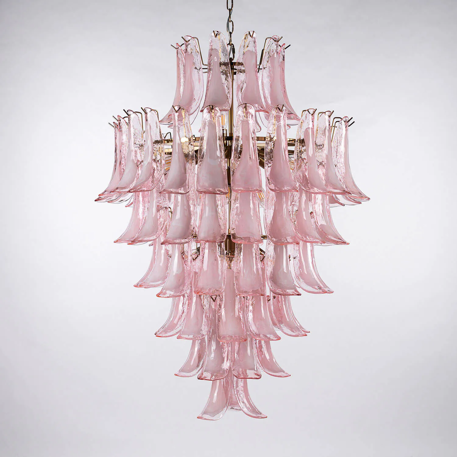 Kristallkrona Ø80xH110cm Mässing/Rosa - Livorno