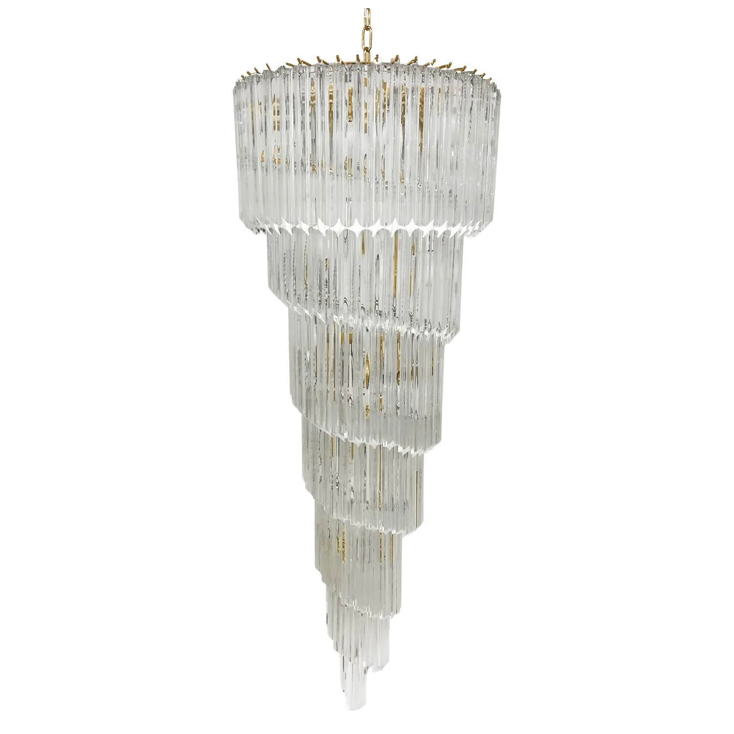 Kristallkrona Spiral Ø55xH142cm Mässing/Klar - Antibes