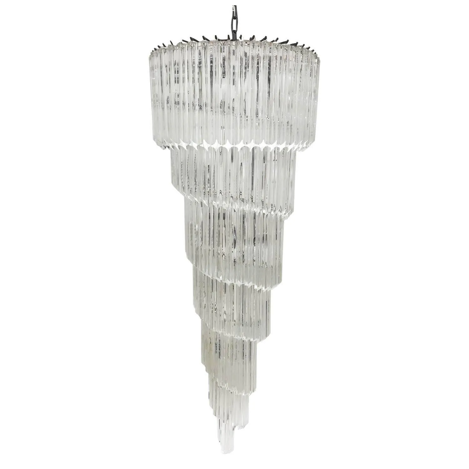 Kristallkrona Spiral Ø55xH142cm Svart/Klar - Antibes