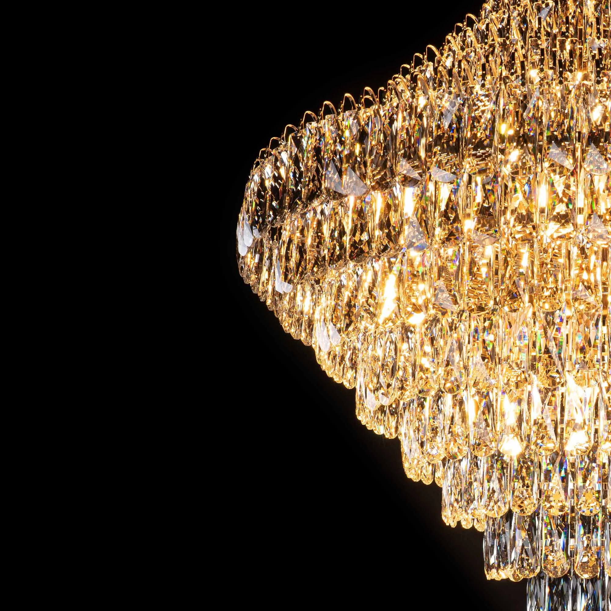 Kristallkrona Texas Guld Ø 80cm