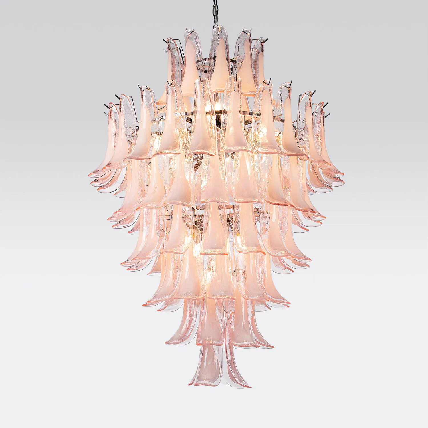 Kristallkrona Ø80xH110cm Krom/Rosa - Livorno