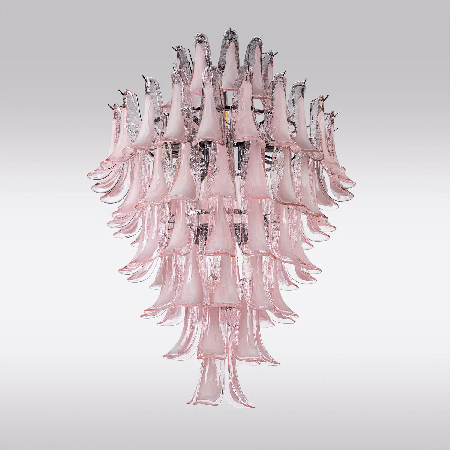 Kristallkrona Ø80xH110cm Krom/Rosa - Livorno