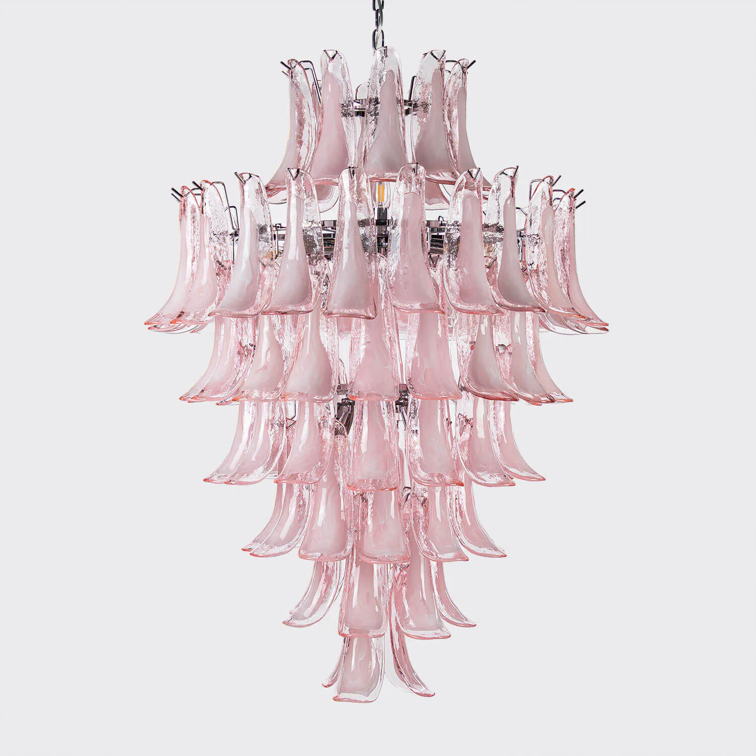 Kristallkrona Ø80xH110cm Krom/Rosa - Livorno