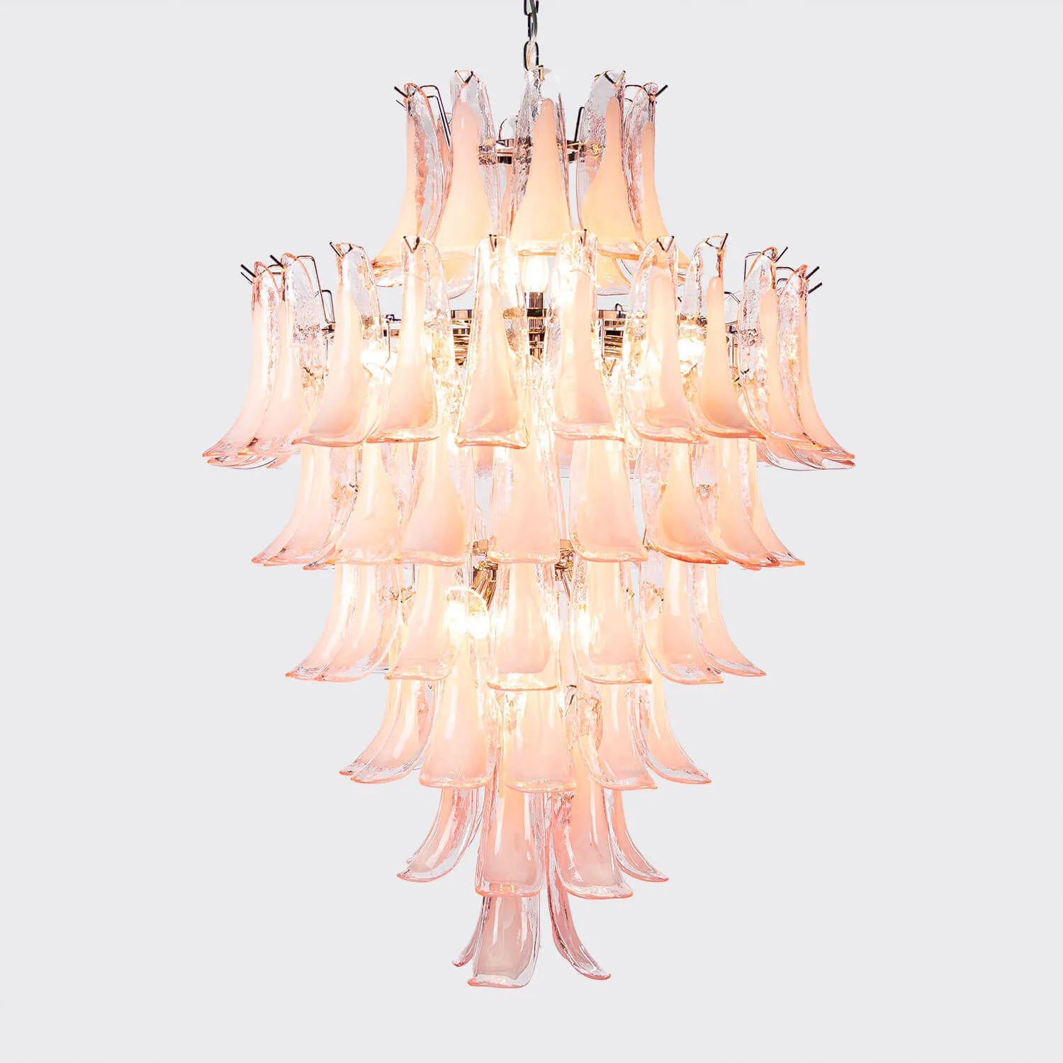 Kristallkrona Ø80xH110cm Krom/Rosa - Livorno