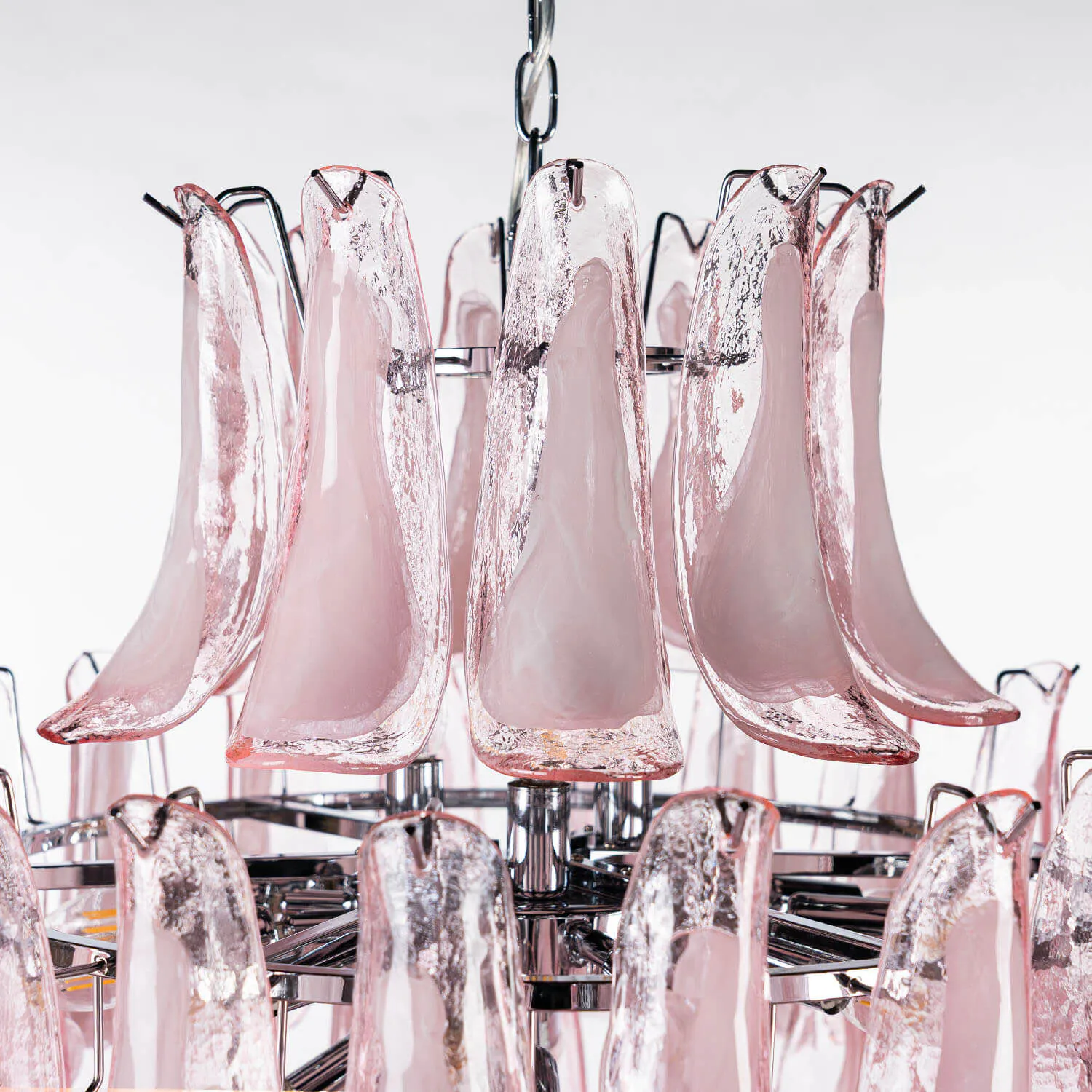 Kristallkrona Ø80xH110cm Krom/Rosa - Livorno
