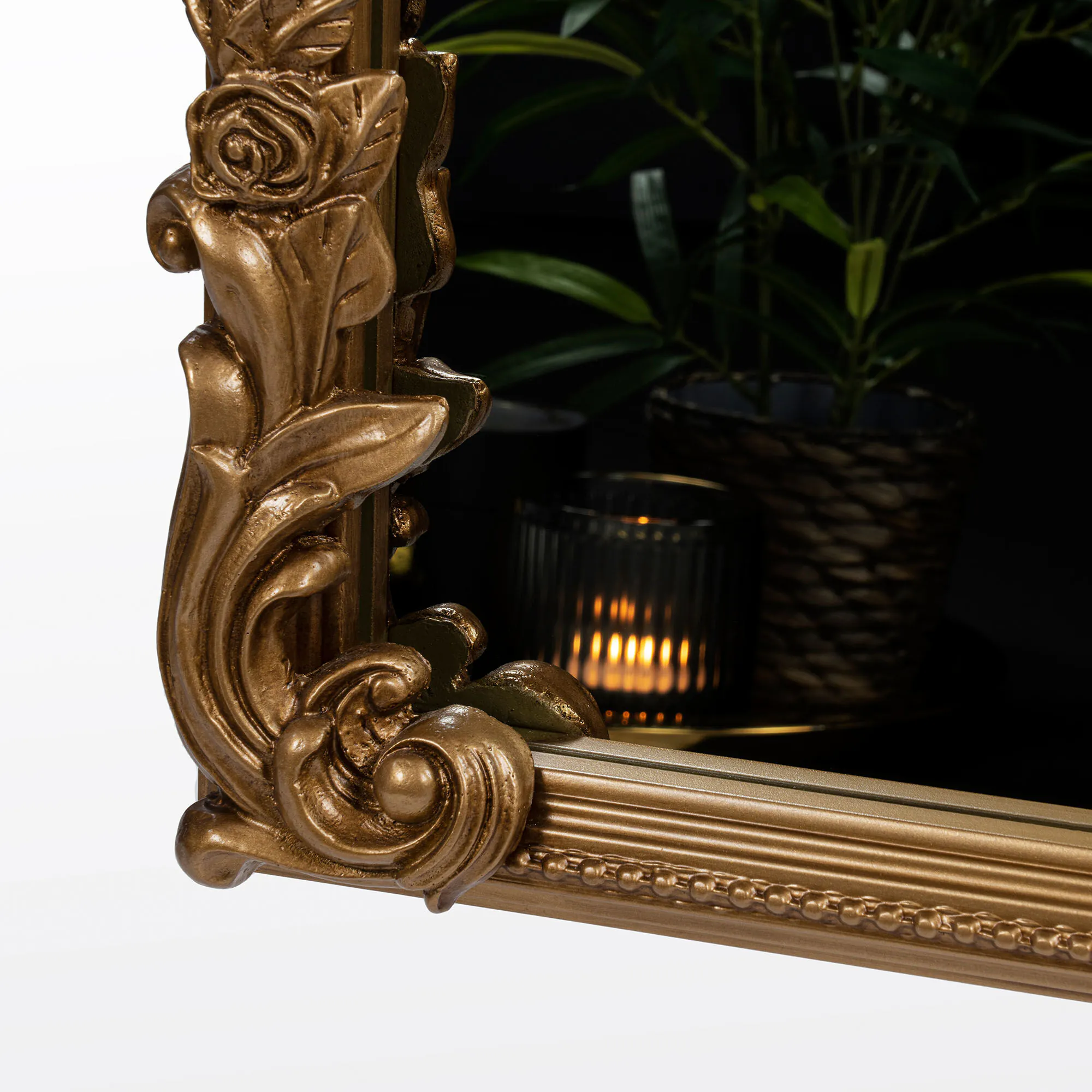 Helkroppsspegel 100x180cm Valvformad Guld Mary