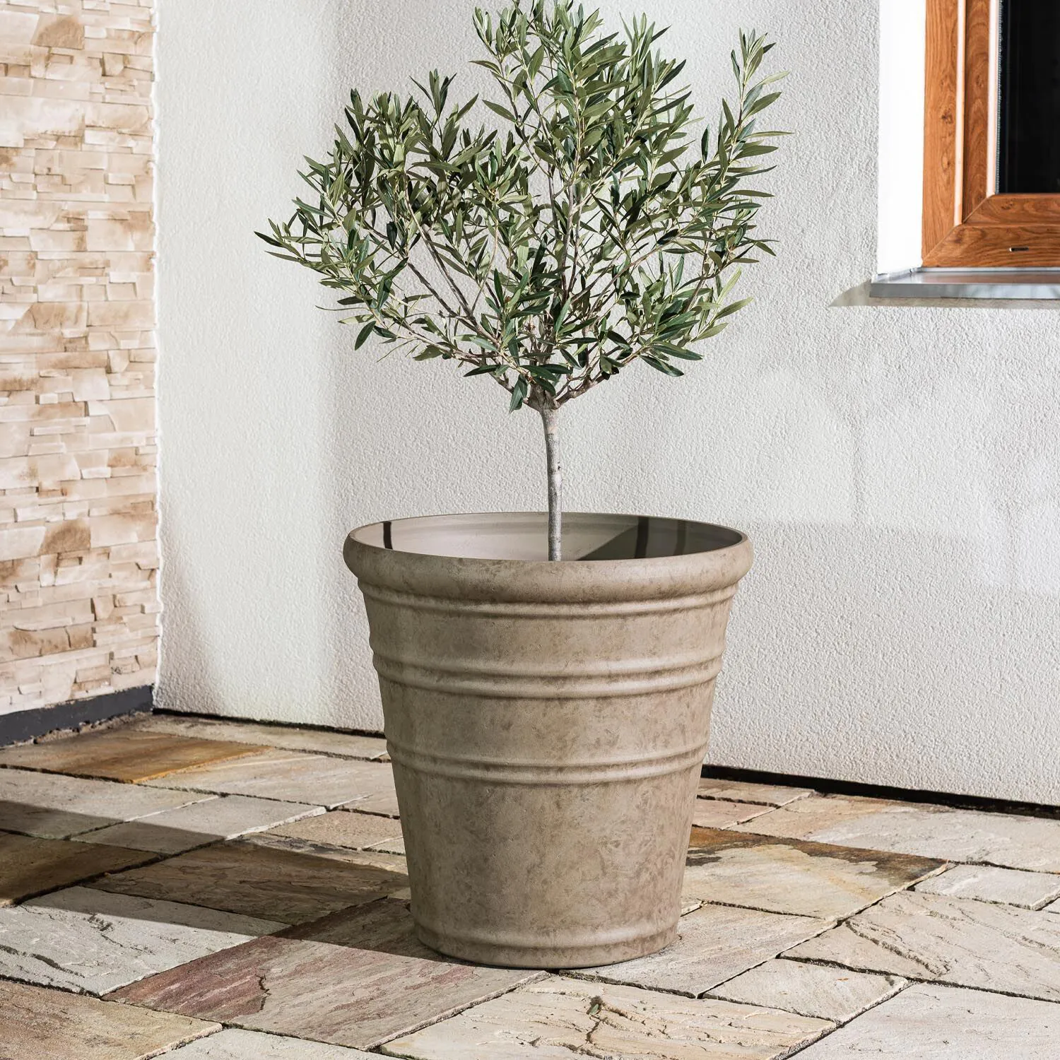 Beige Kruka Utomhus 54x55cm - Flavia
