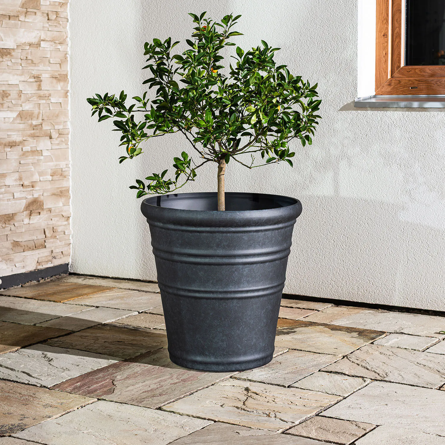 Svart Kruka Utomhus 54x55cm - Flavia