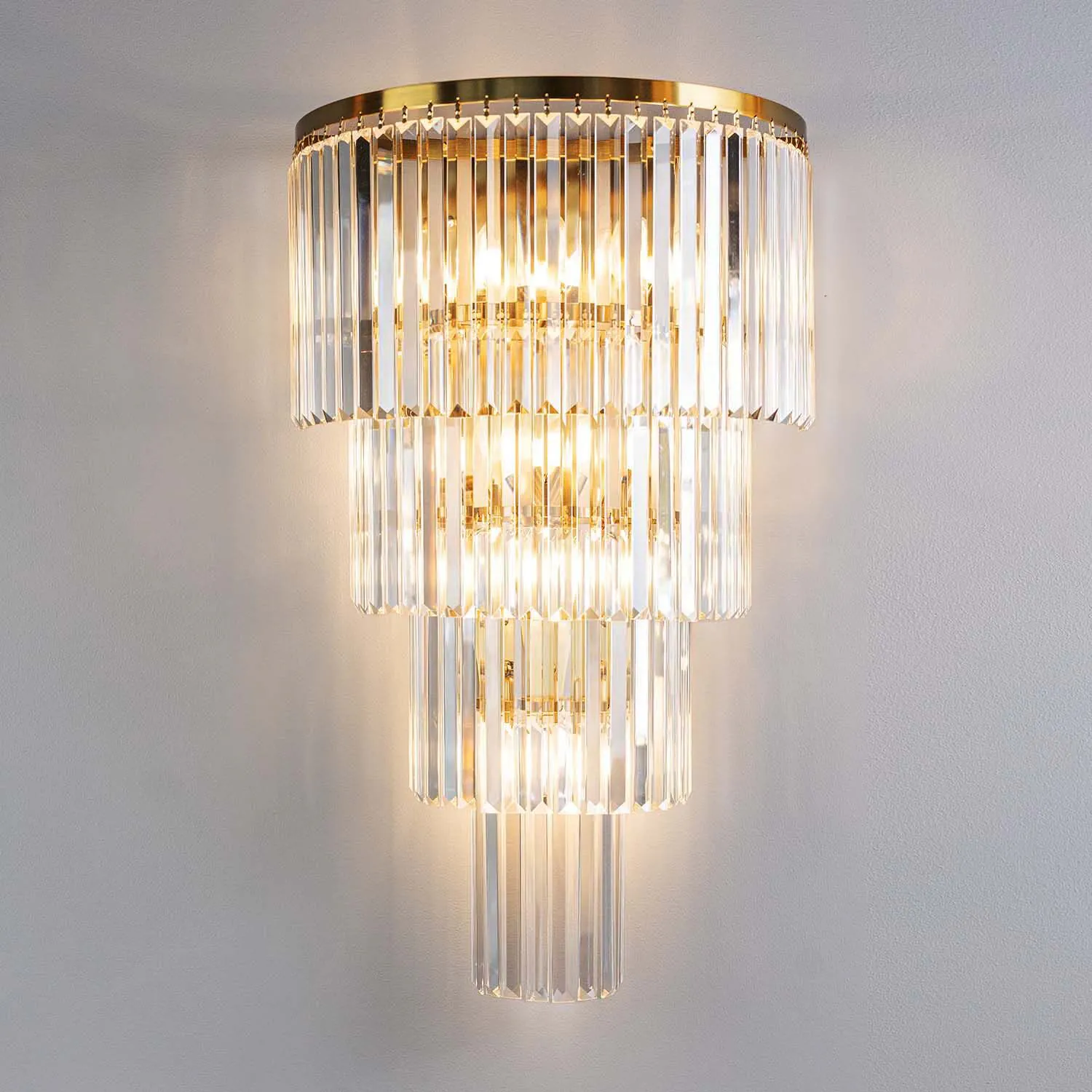 Kristall Vägglampa Valence Guld H80cm
