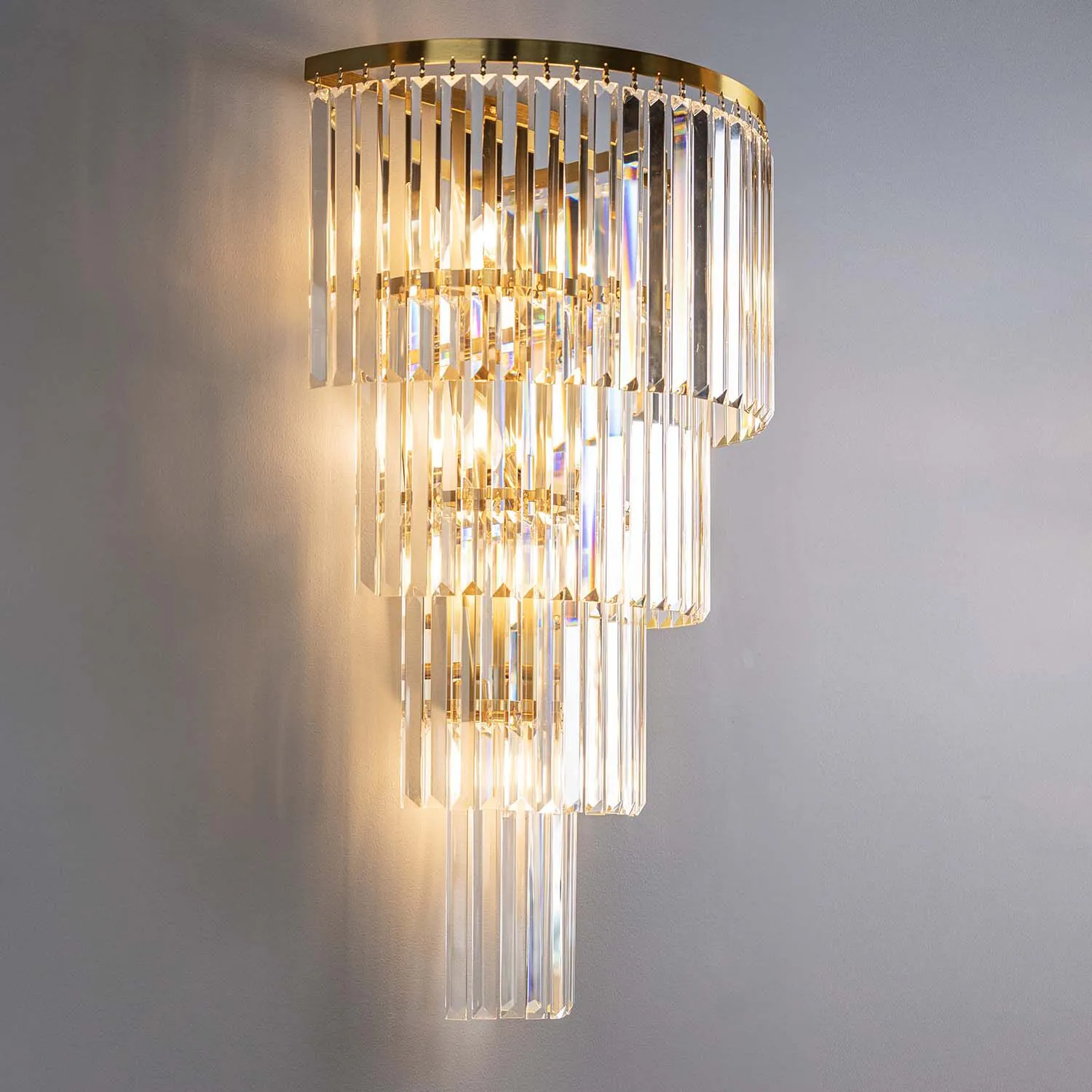 Kristall Vägglampa Valence Guld H80cm